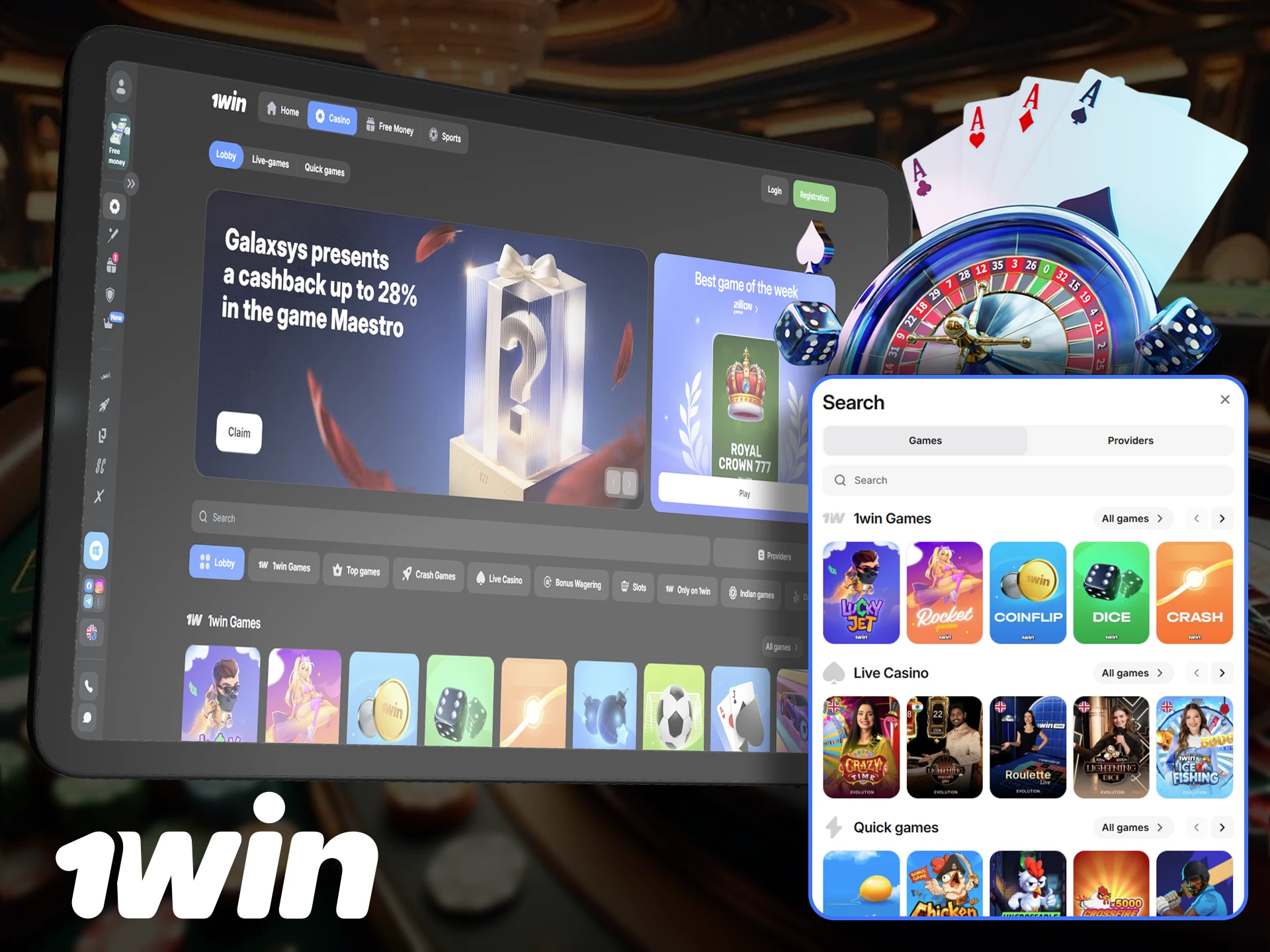 Come to 1Win online casino and enjoy the games and slots.