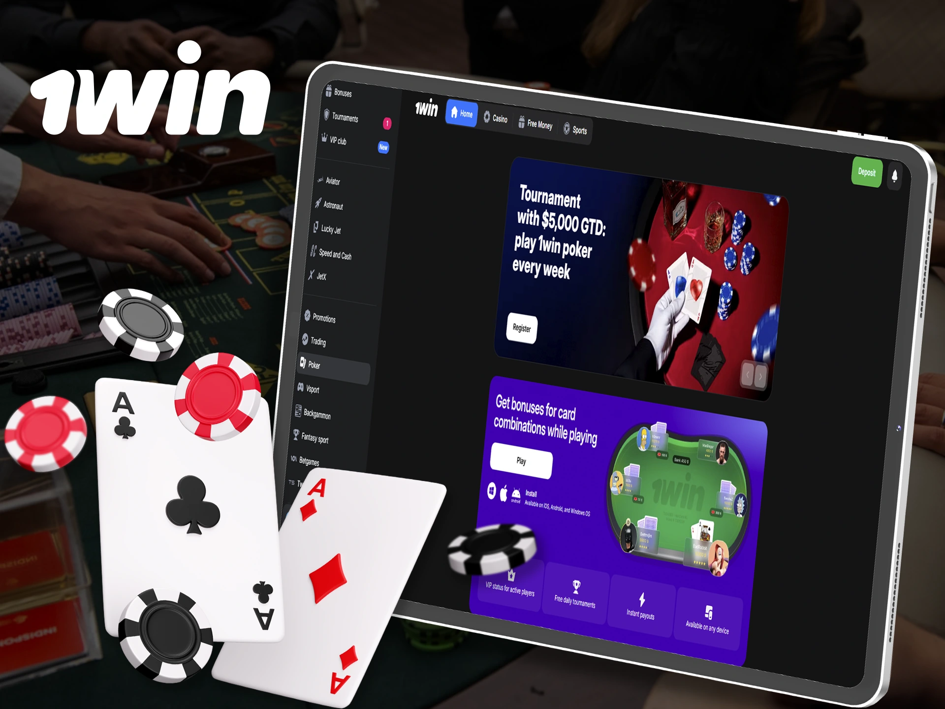A wide selection of Poker variations is available at 1Win for your entertainment.
