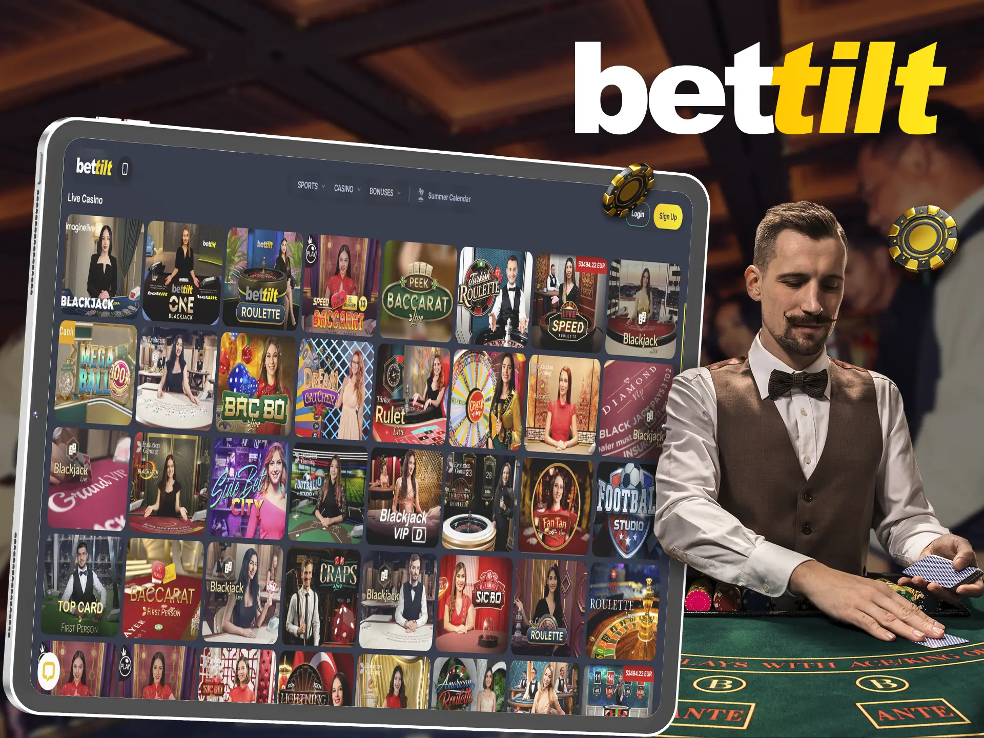 Start your victories with live dealers in the Bettilt live casino.