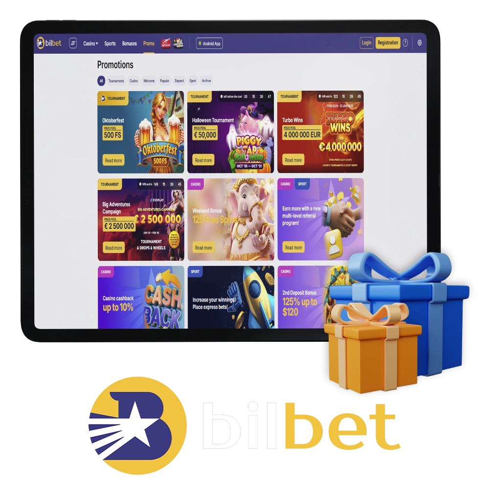 Check out all the bonuses available at Bilbet.