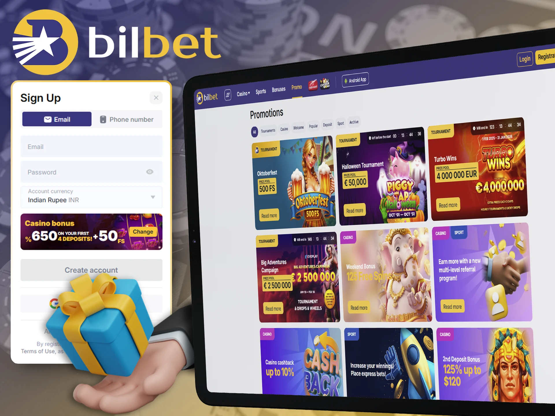 Find out how to get any bonus from Bilbet.