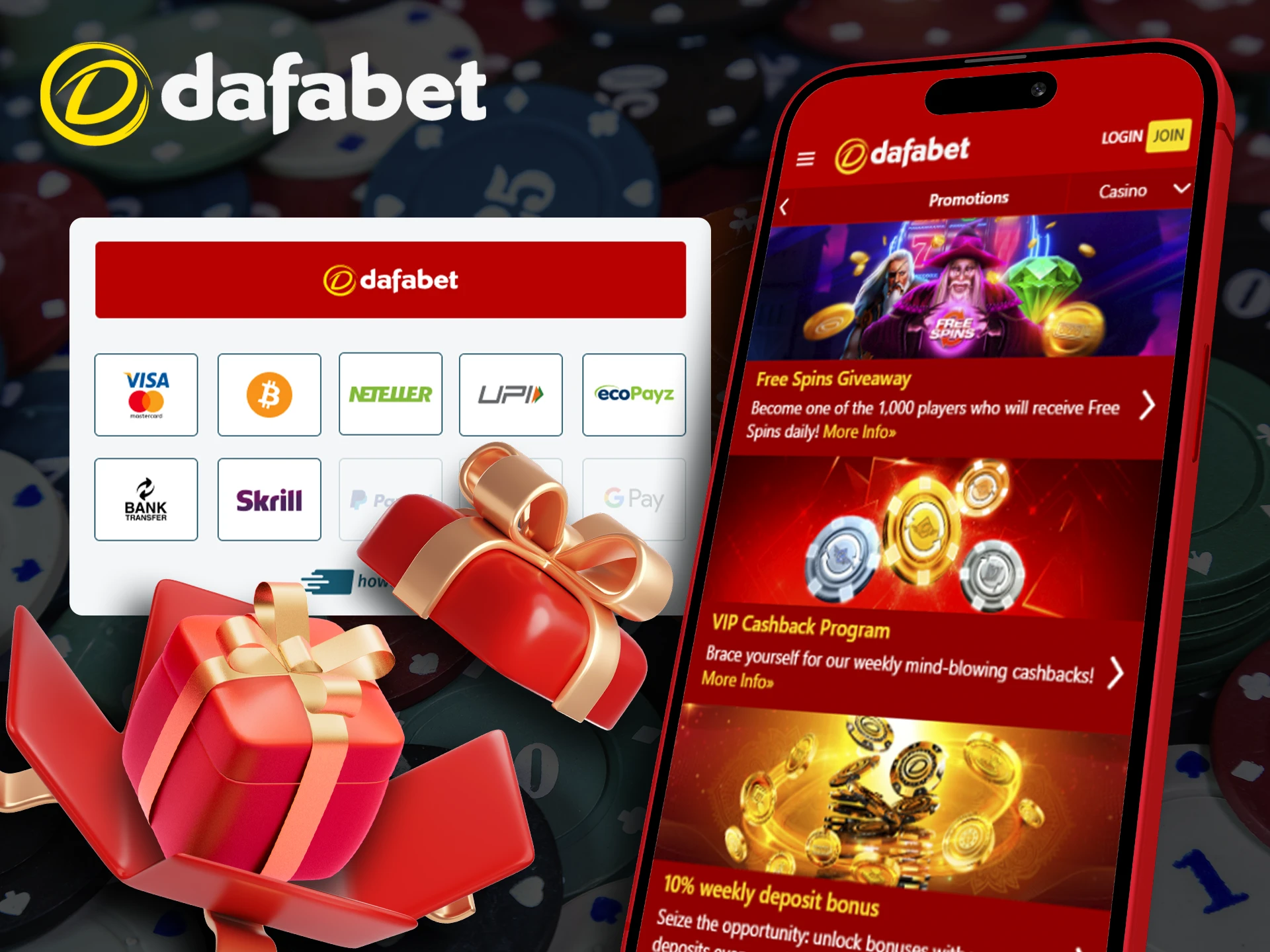 Bonuses are already waiting for you in the Dafabet app, find out how to get them.