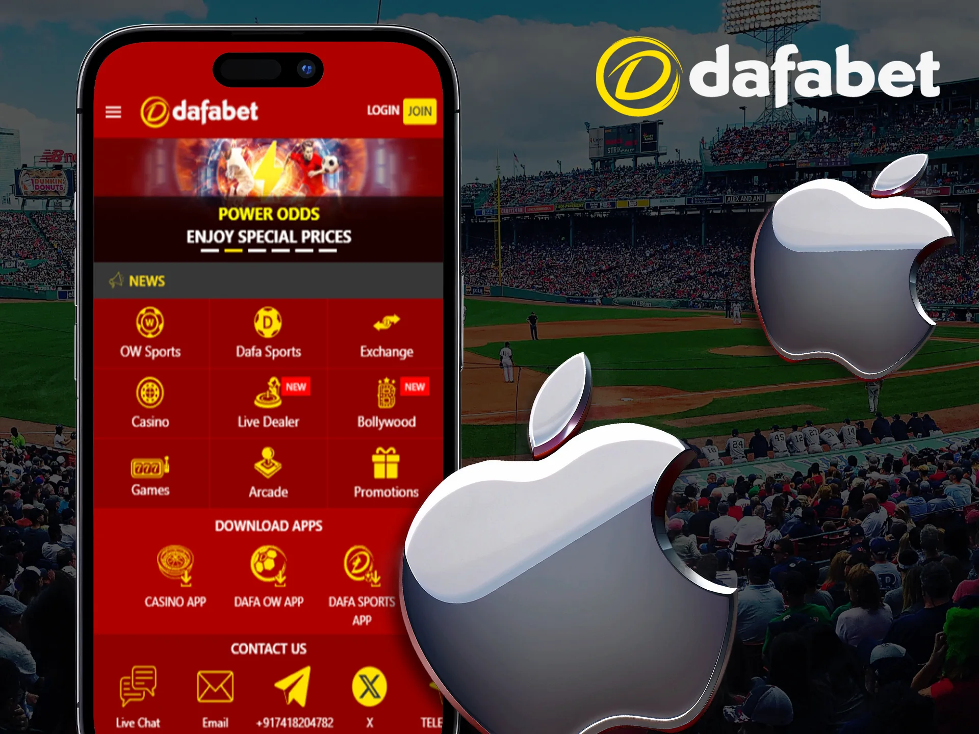 Get quick access to betting with the Dafabet iOS app.