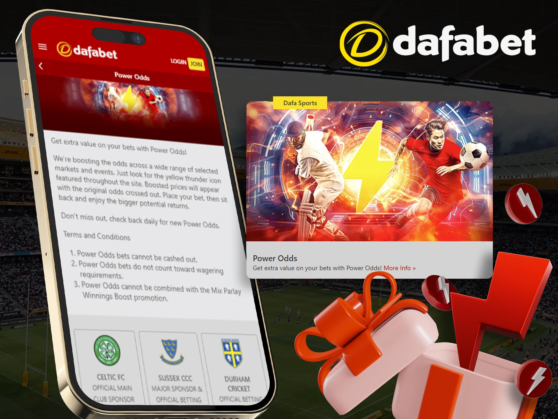 Get power odds for sports betting with a bonus from Dafabet.