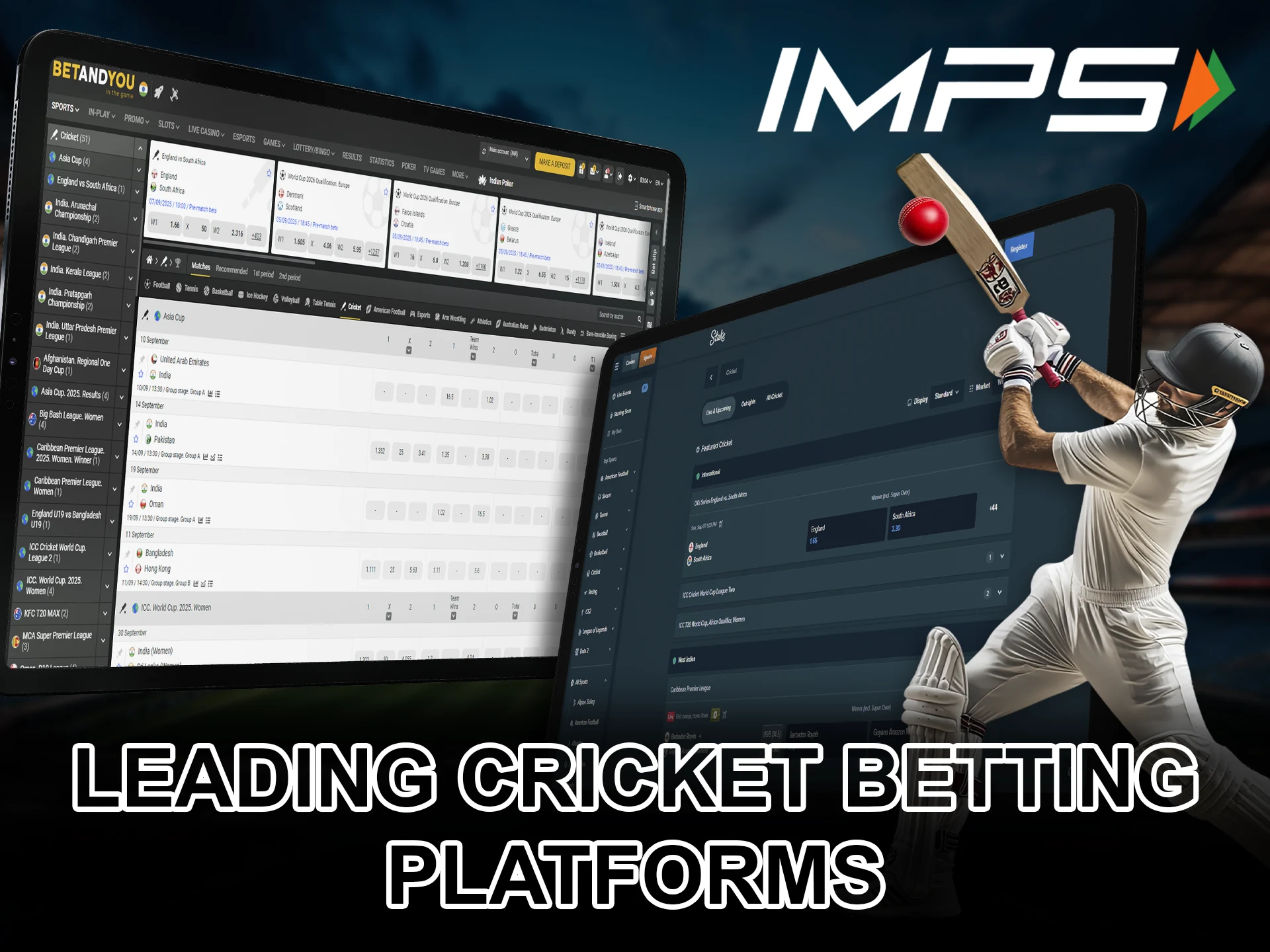 Switch to cricket betting at bookmakers with IMPS.