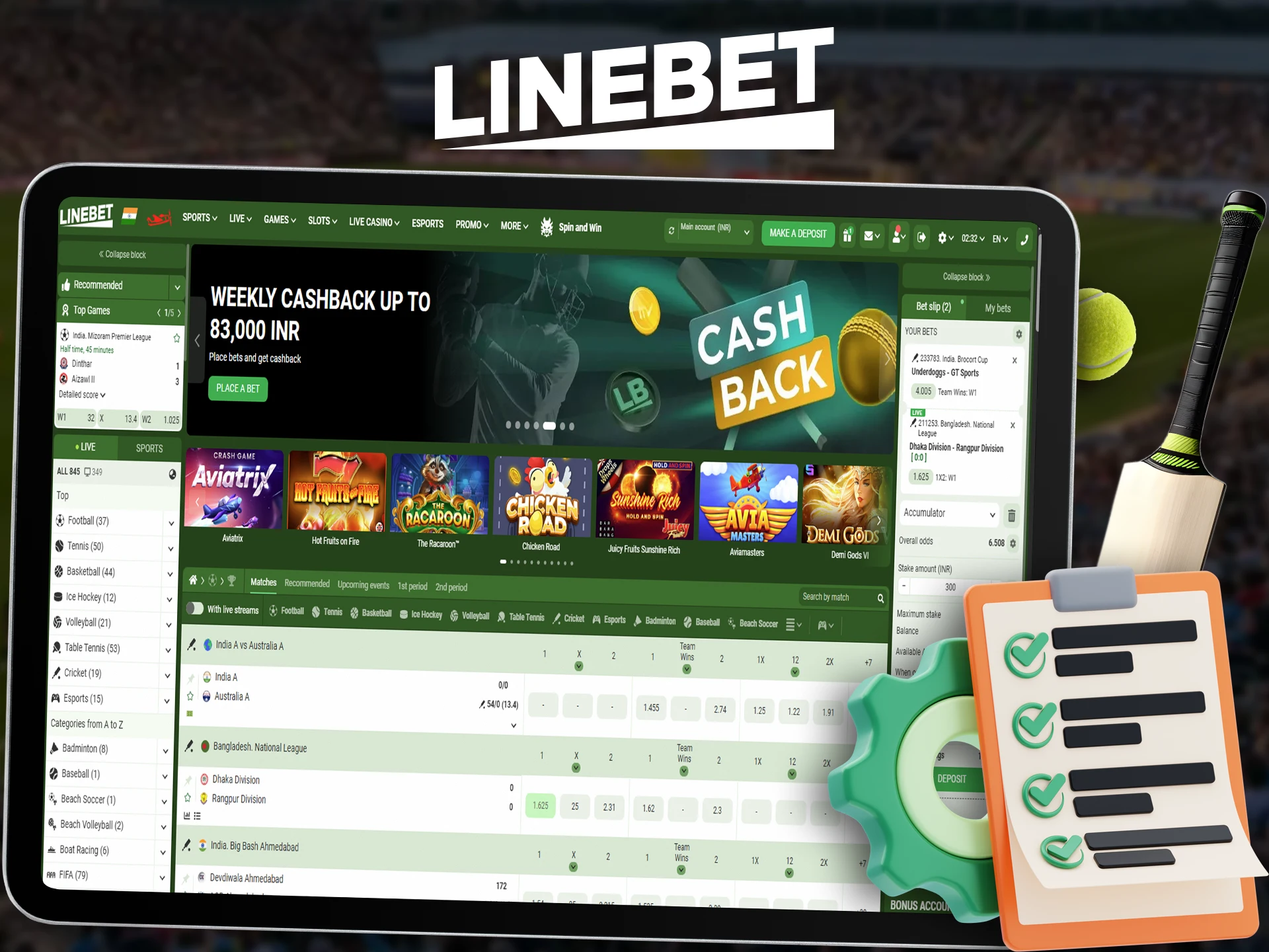Customize your betting options for each match only at Linebet.