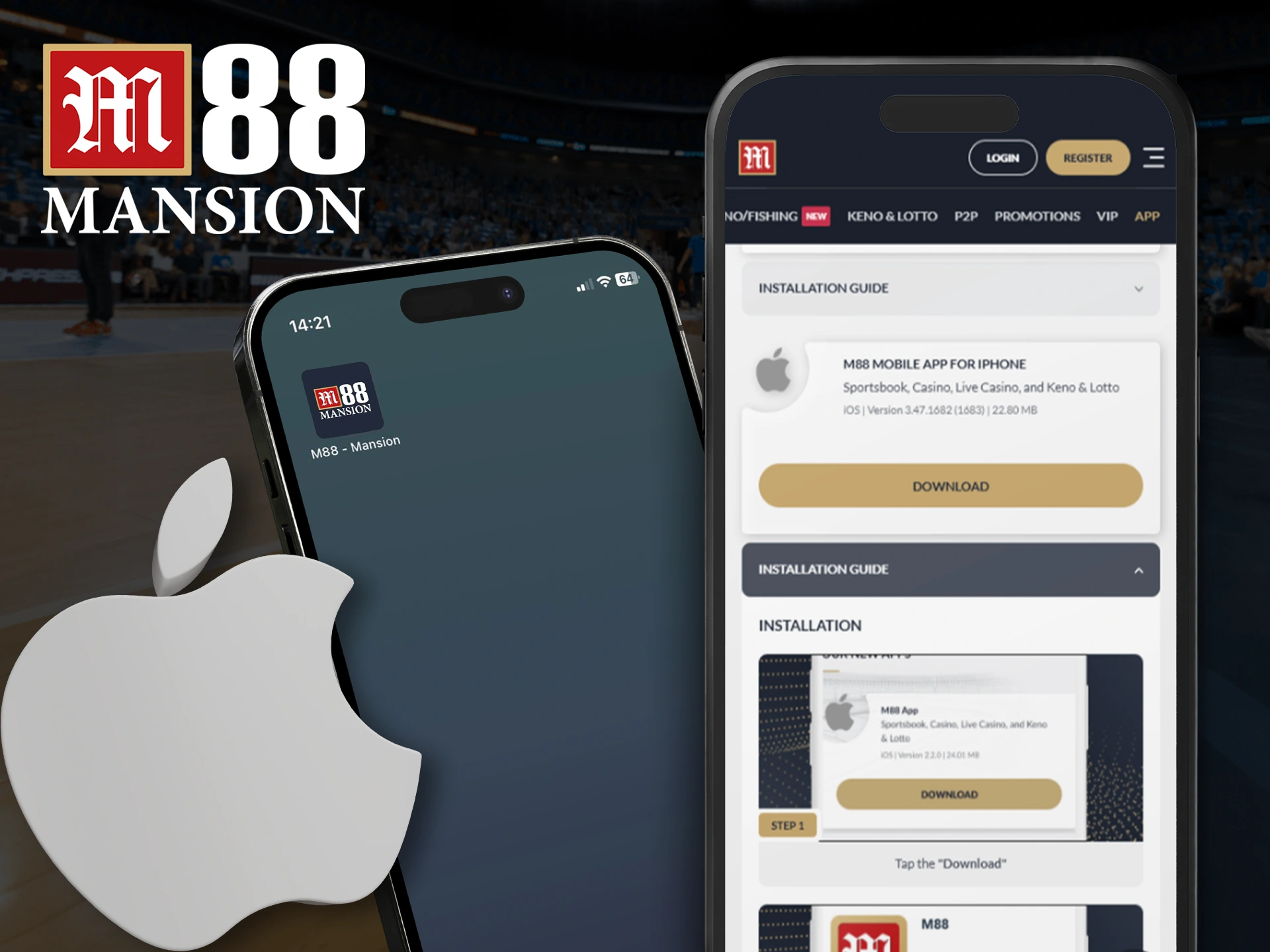Use your iOS device to start betting in the M88 app.