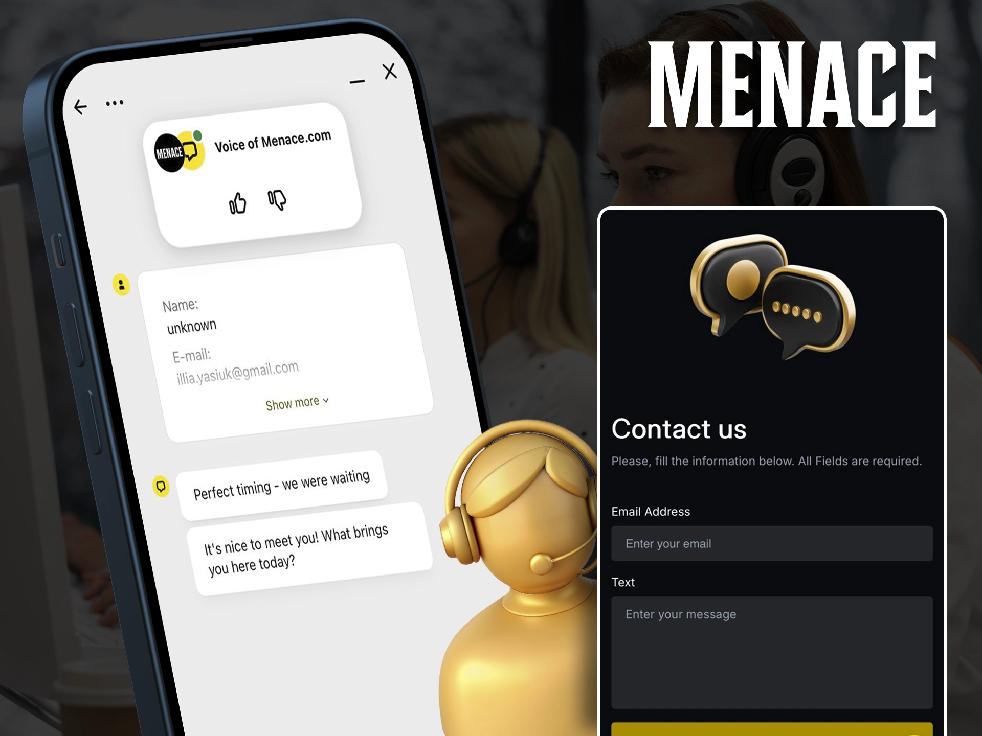 Get help from the Menace King team in the app.