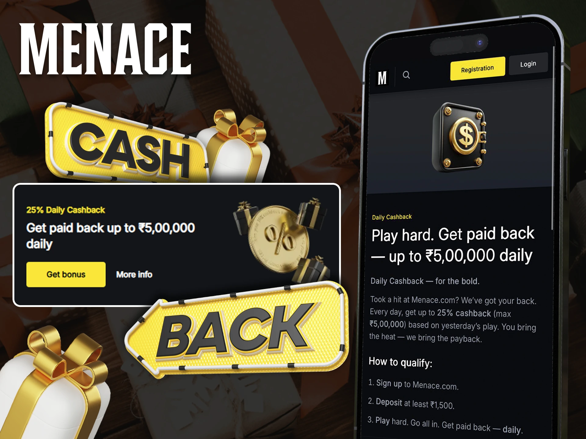 Get cashback from Menace King in the app with a bonus.