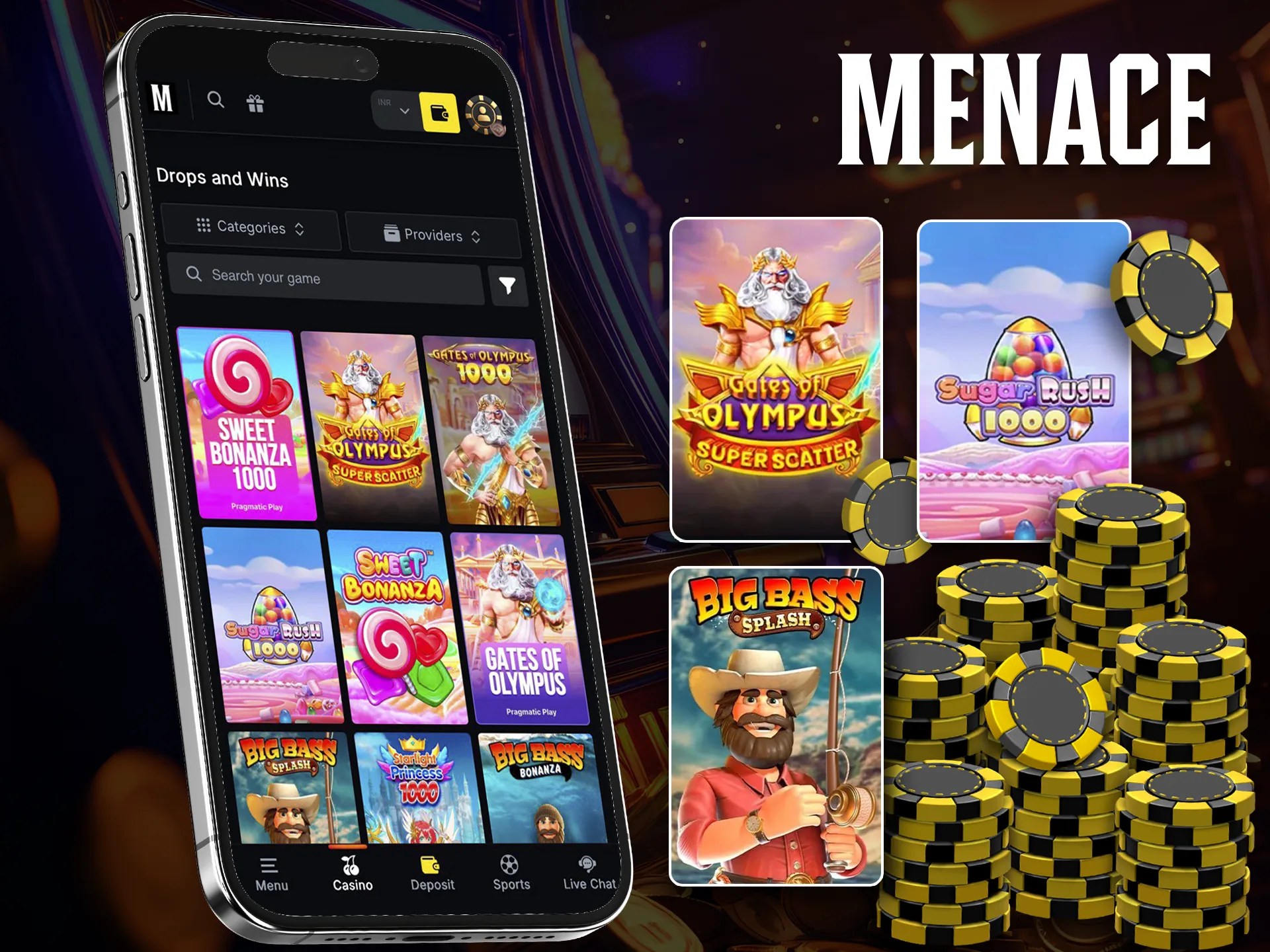 Get your in-game bonus anytime in the Menace King app.