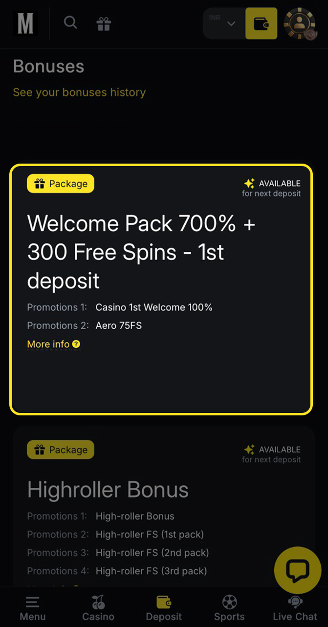 Get a bonus after making a deposit at Menace King.