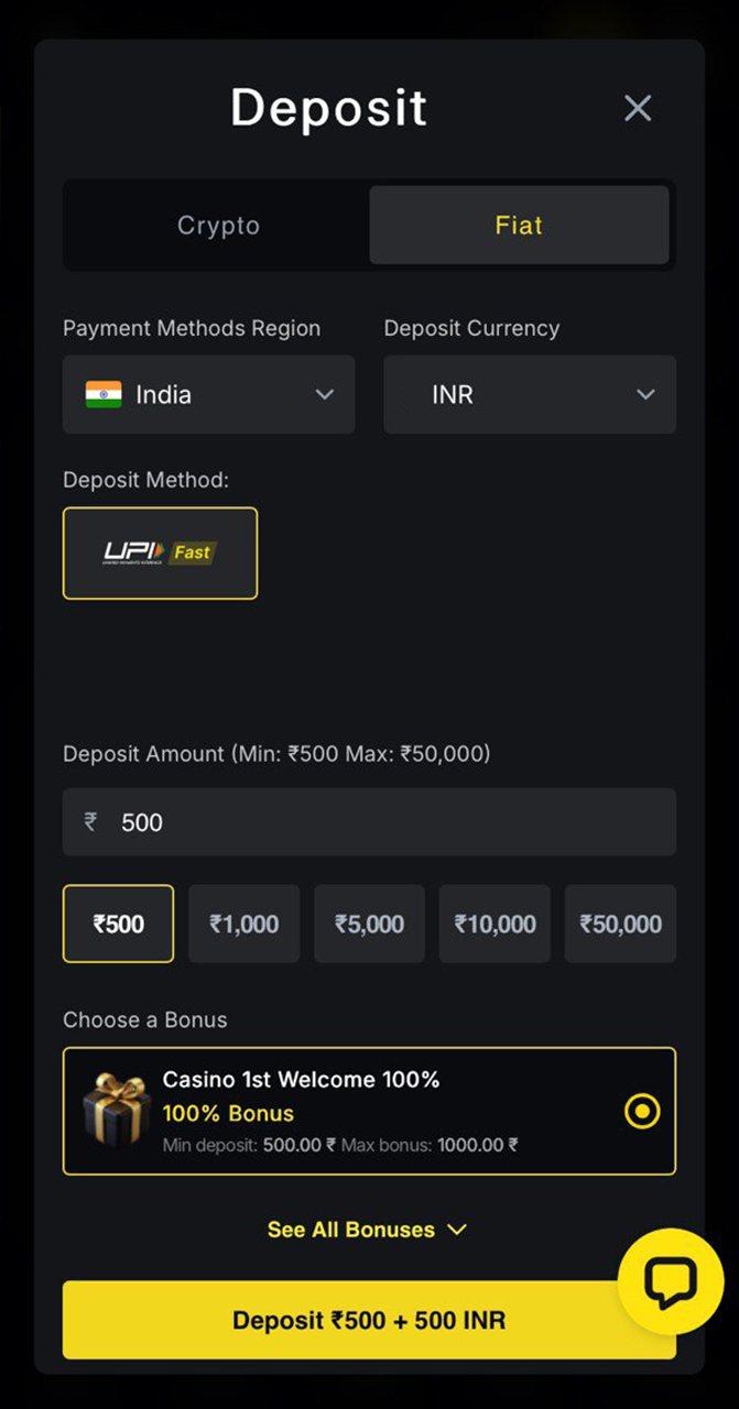 Top up your Menace King personal account using your chosen method.