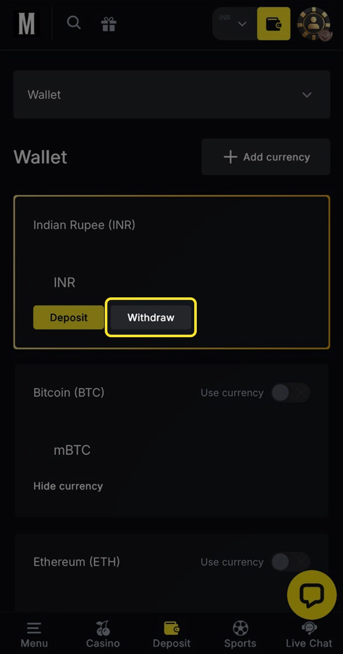 Play and withdraw your winnings using a convenient method at Menace King.