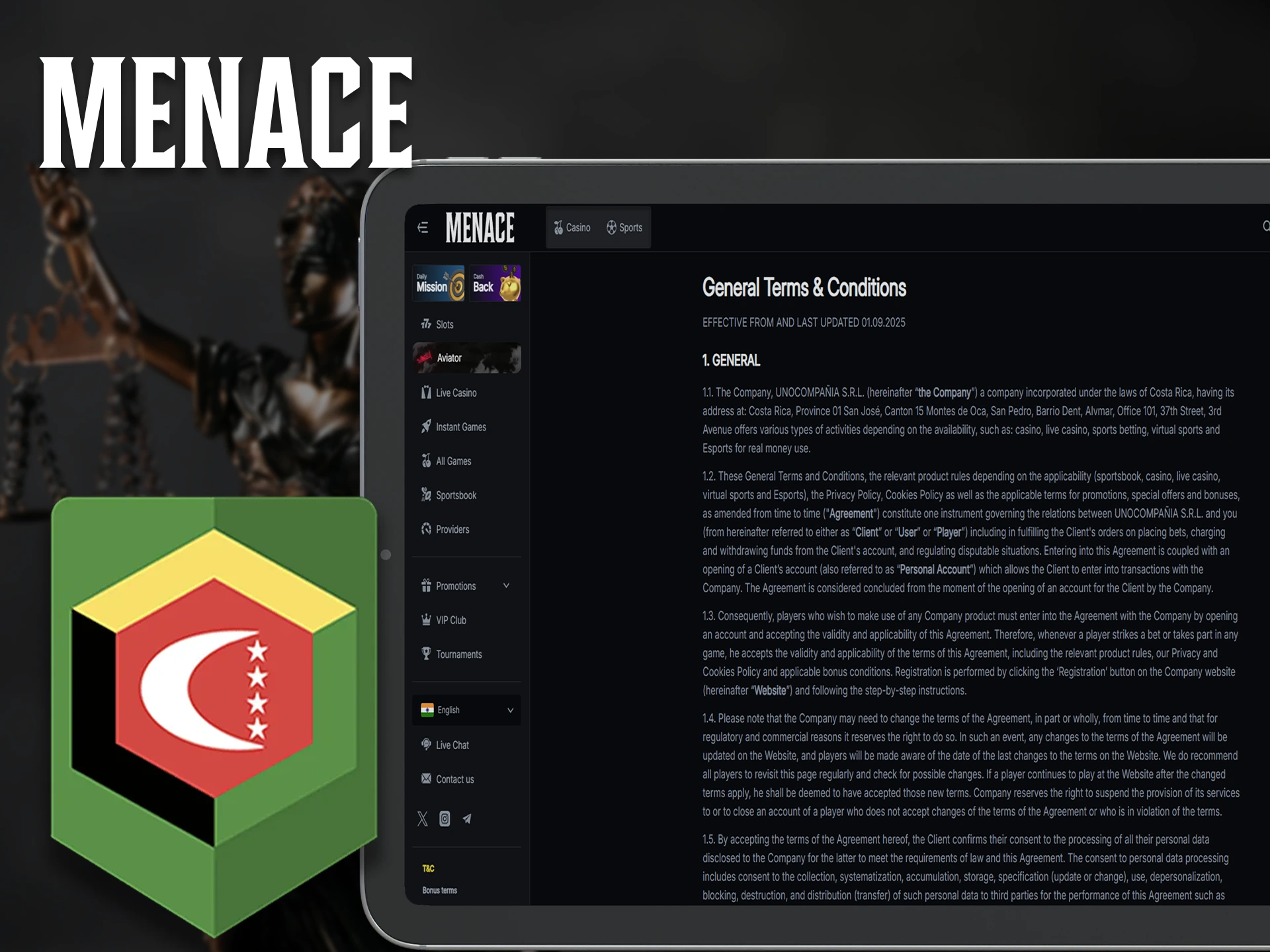 Menace King is legal and officially licensed by Anjouan.