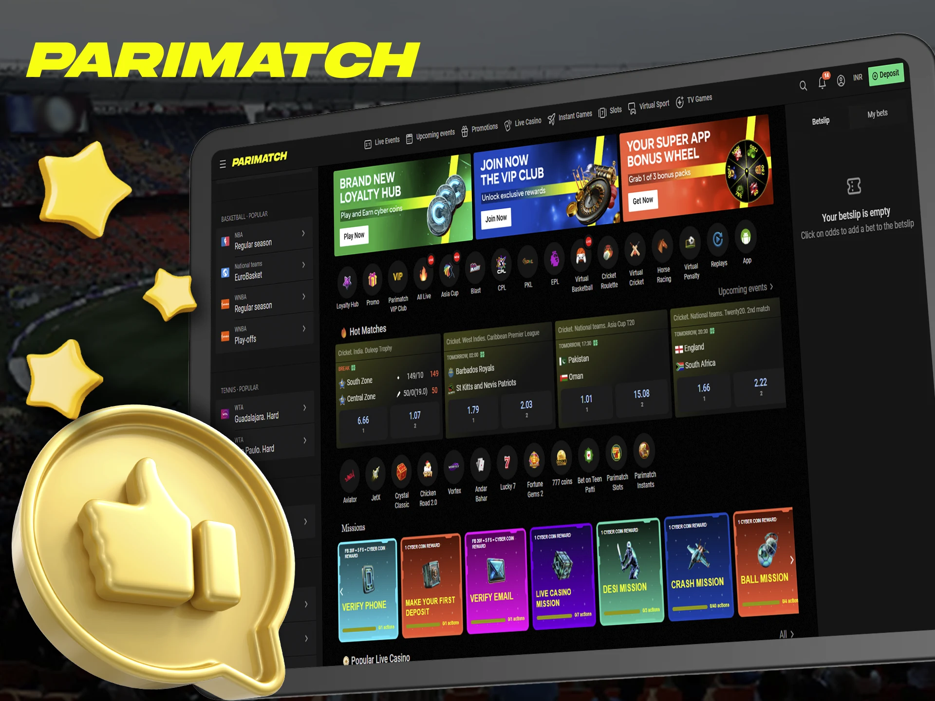 Bet through Parimatch in India and increase your chances of scoring big.