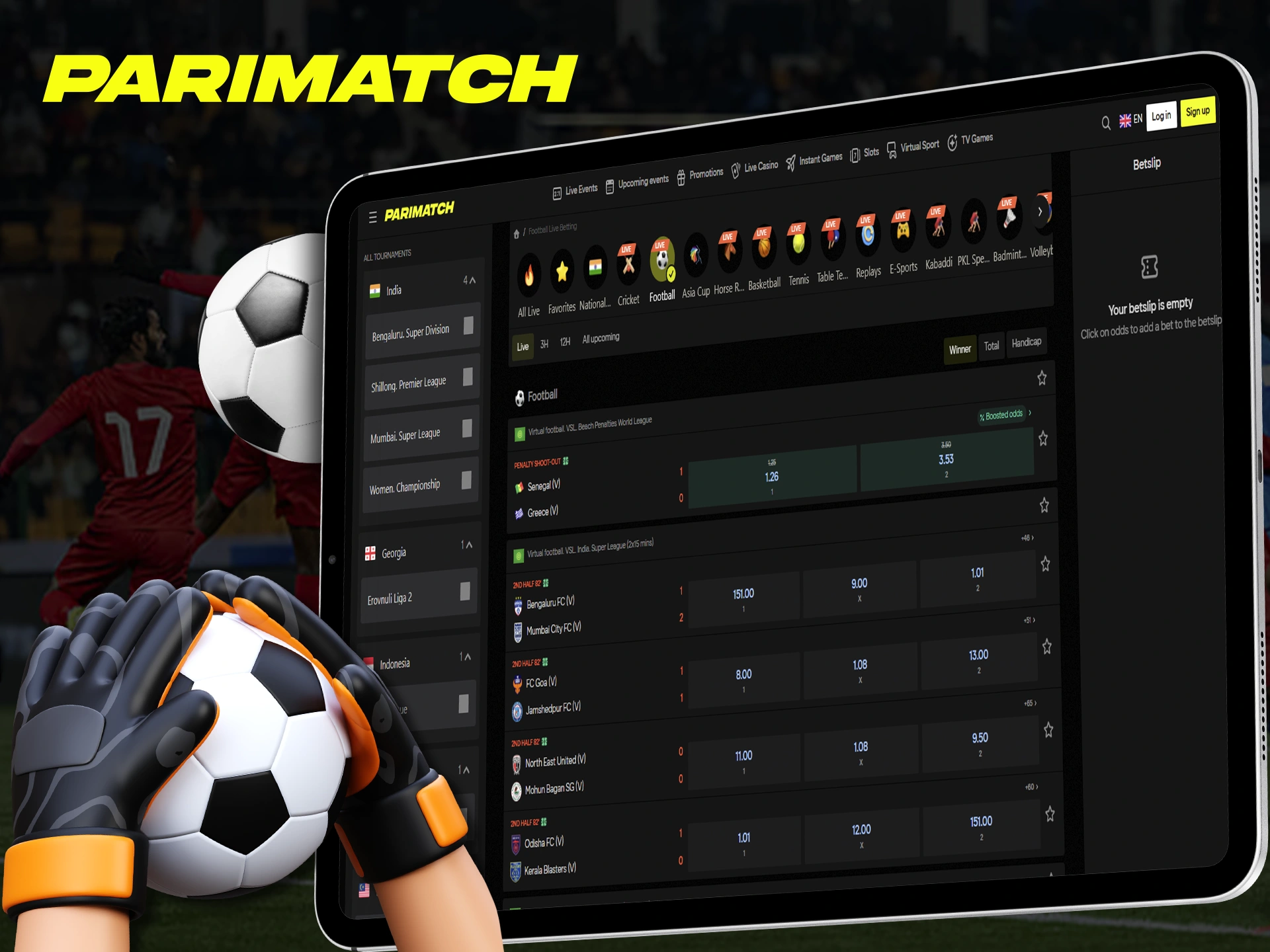 Support your favorite football teams via betting at Parimatch.