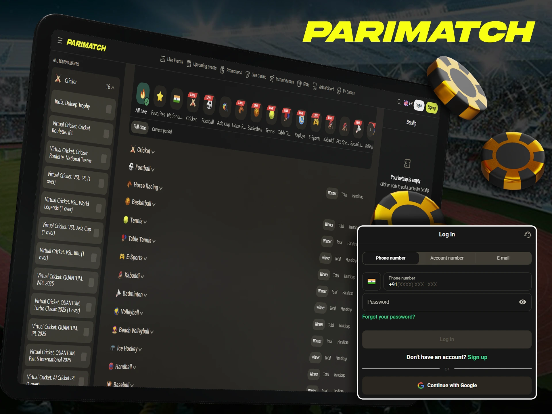 Bet on your favorite sports at Parimatch and win big.