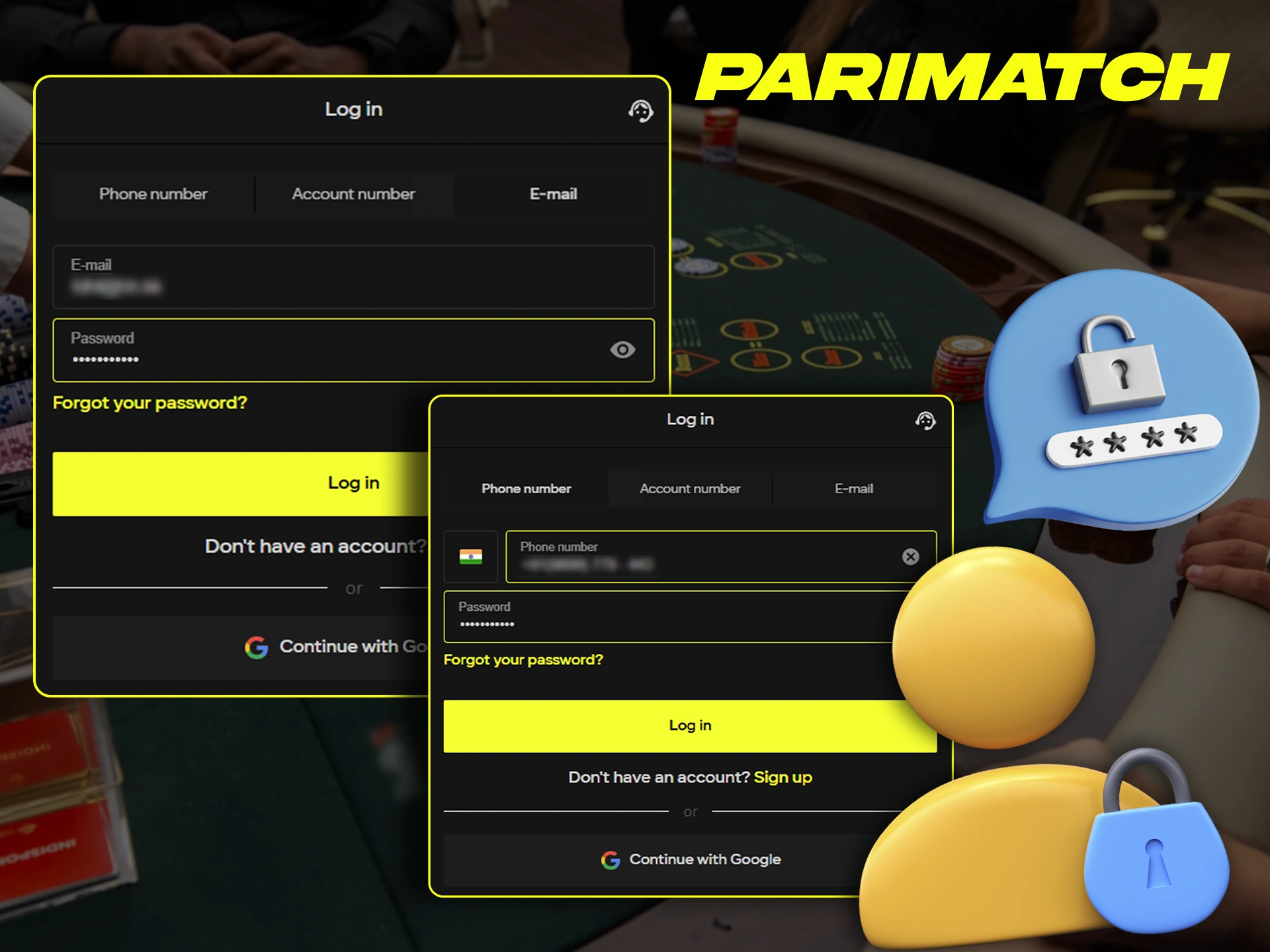 Access your Parimatch account with a few quick and easy steps.