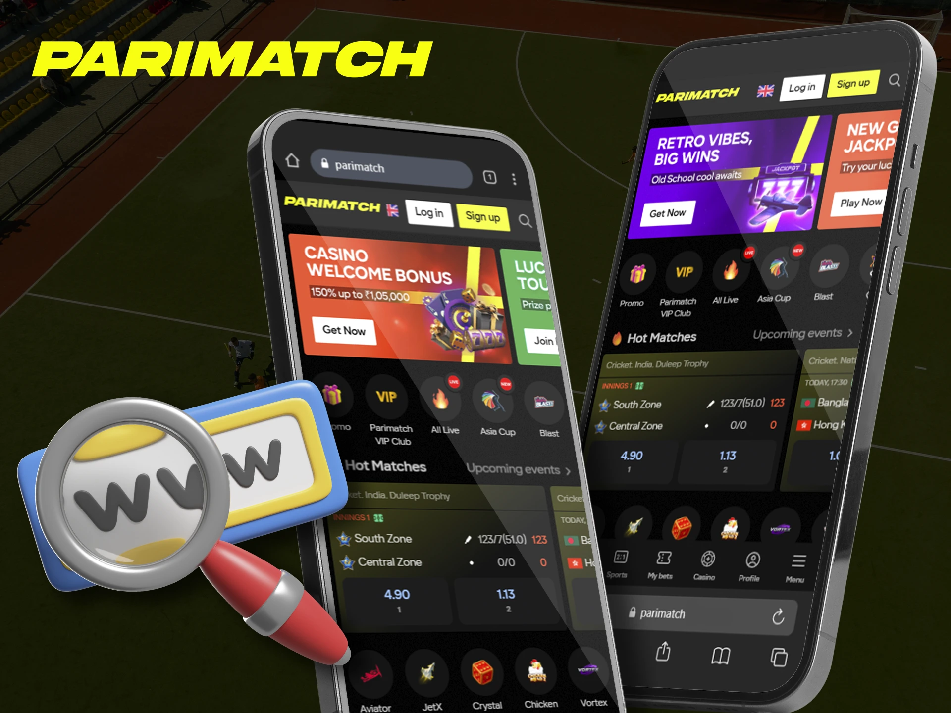 Try the version of the Parimatch website adapted for mobile devices, which will work equally on devices with any operating system.