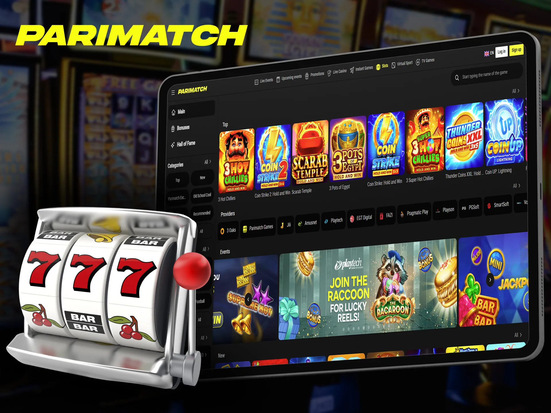 Explore the extensive selection of slots games featured at Parimatch.