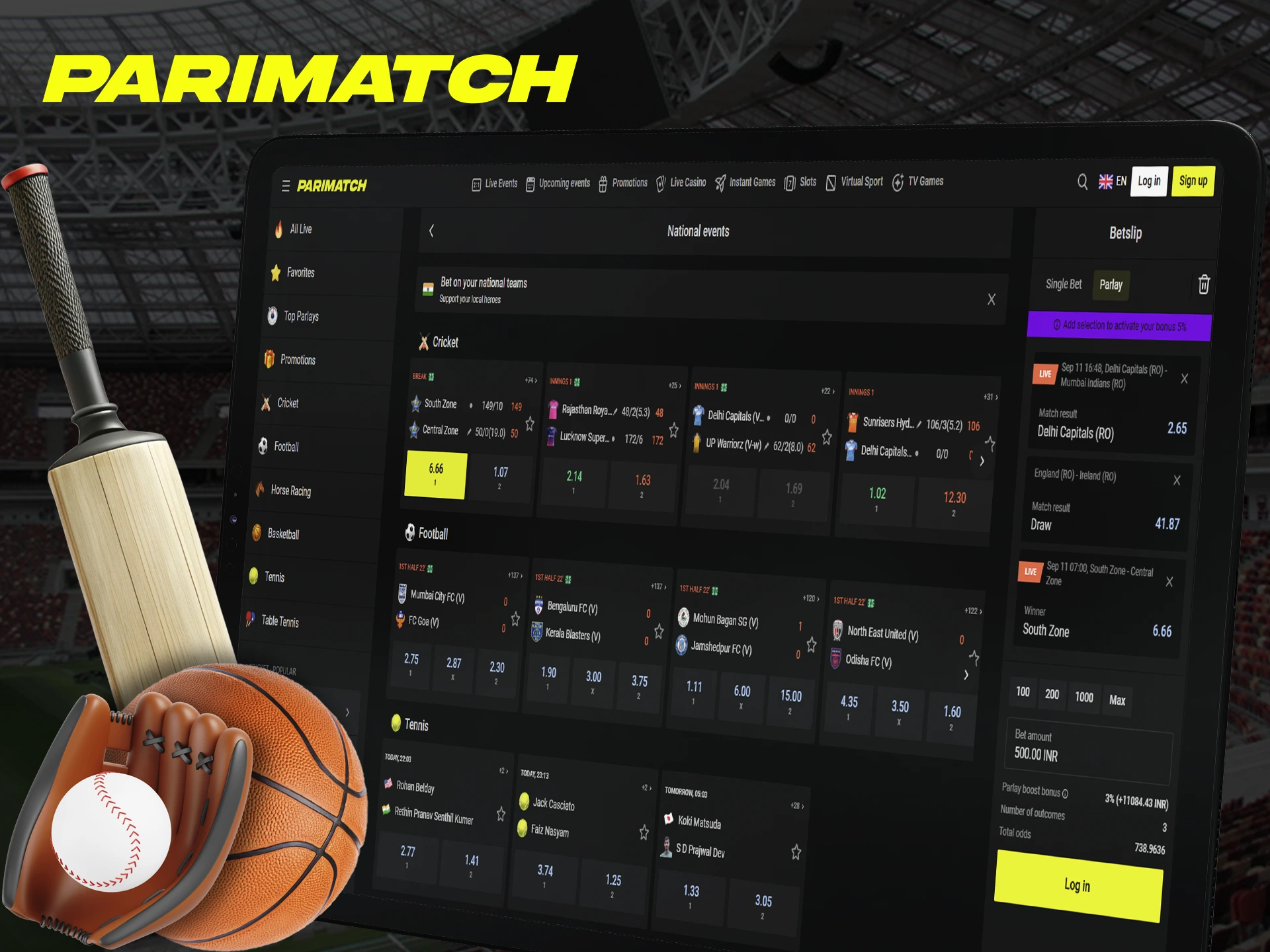 Explore the wide range of betting options available at Parimatch.
