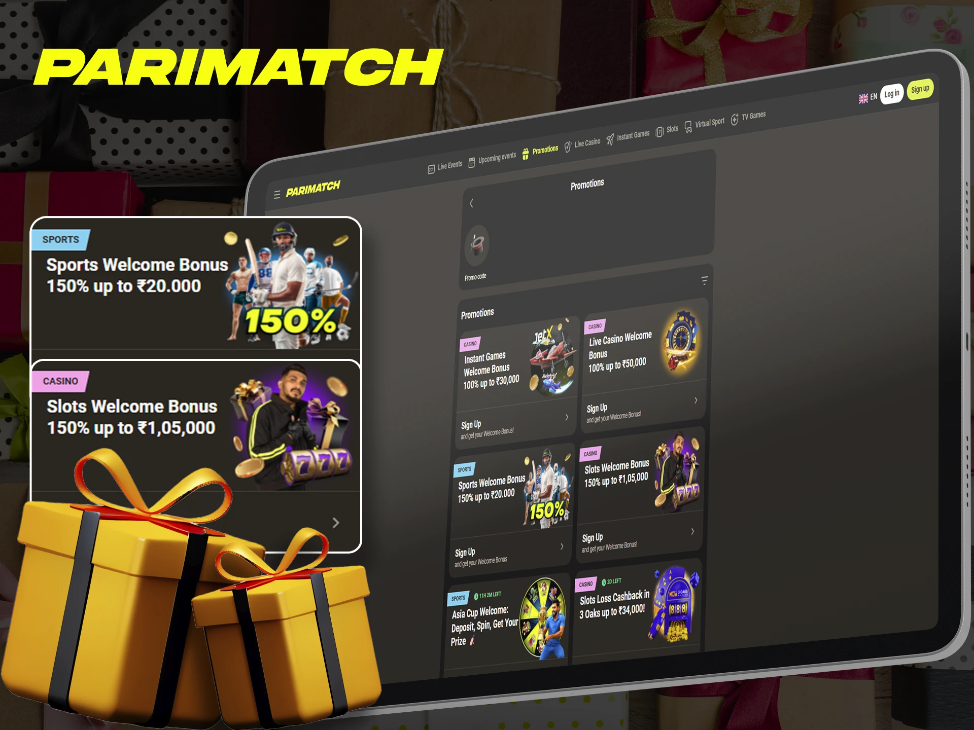 Check out the welcome bonuses that Parimatch Casino offers to all new players for an easy and quick start.