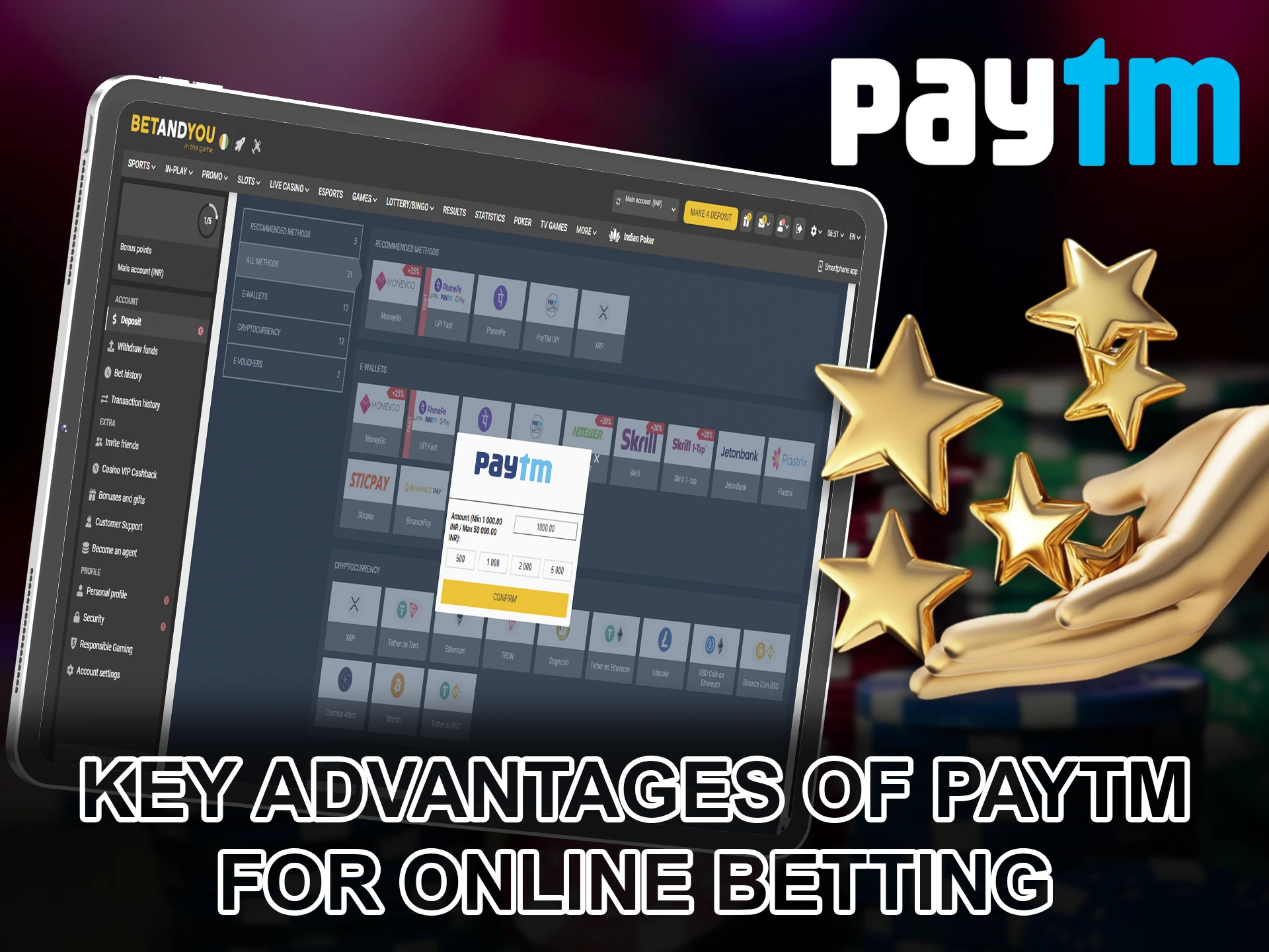 Find out all the benefits of betting on PayTm.