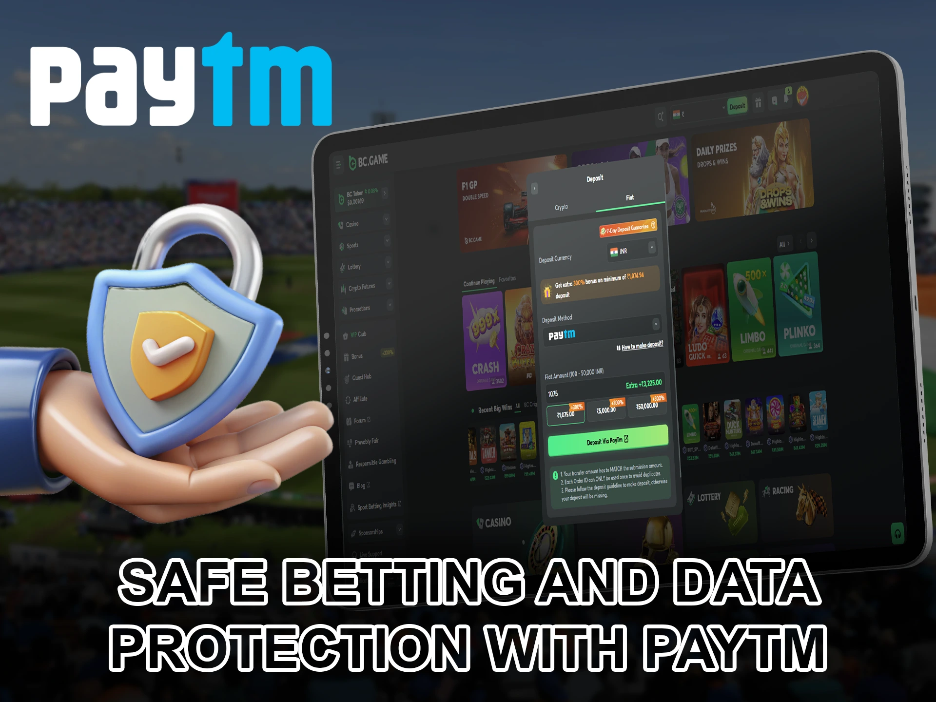 Place safe bets with your favourite bookmakers with PayTm.