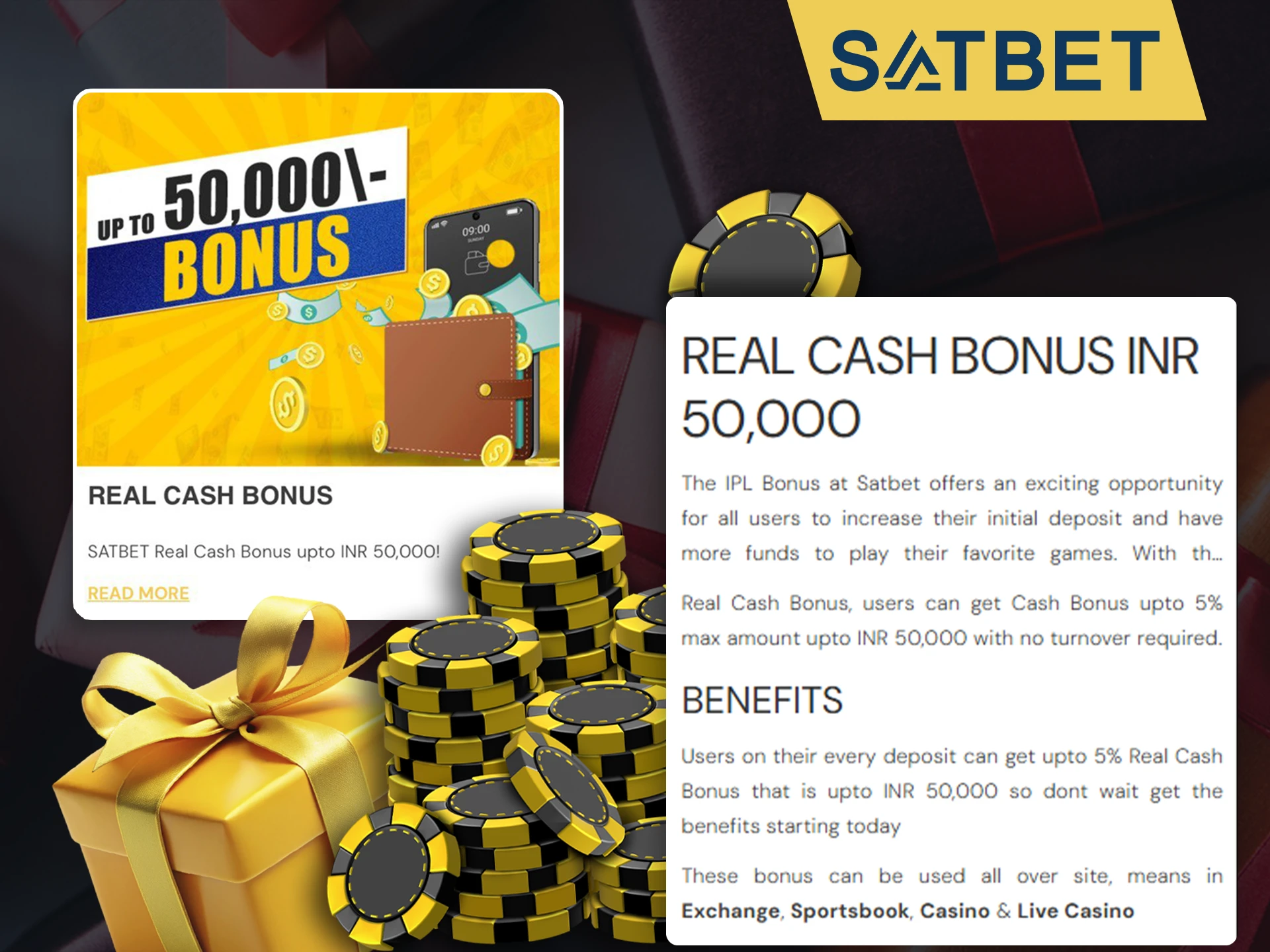 Get a real money bonus and use it with Satbet.