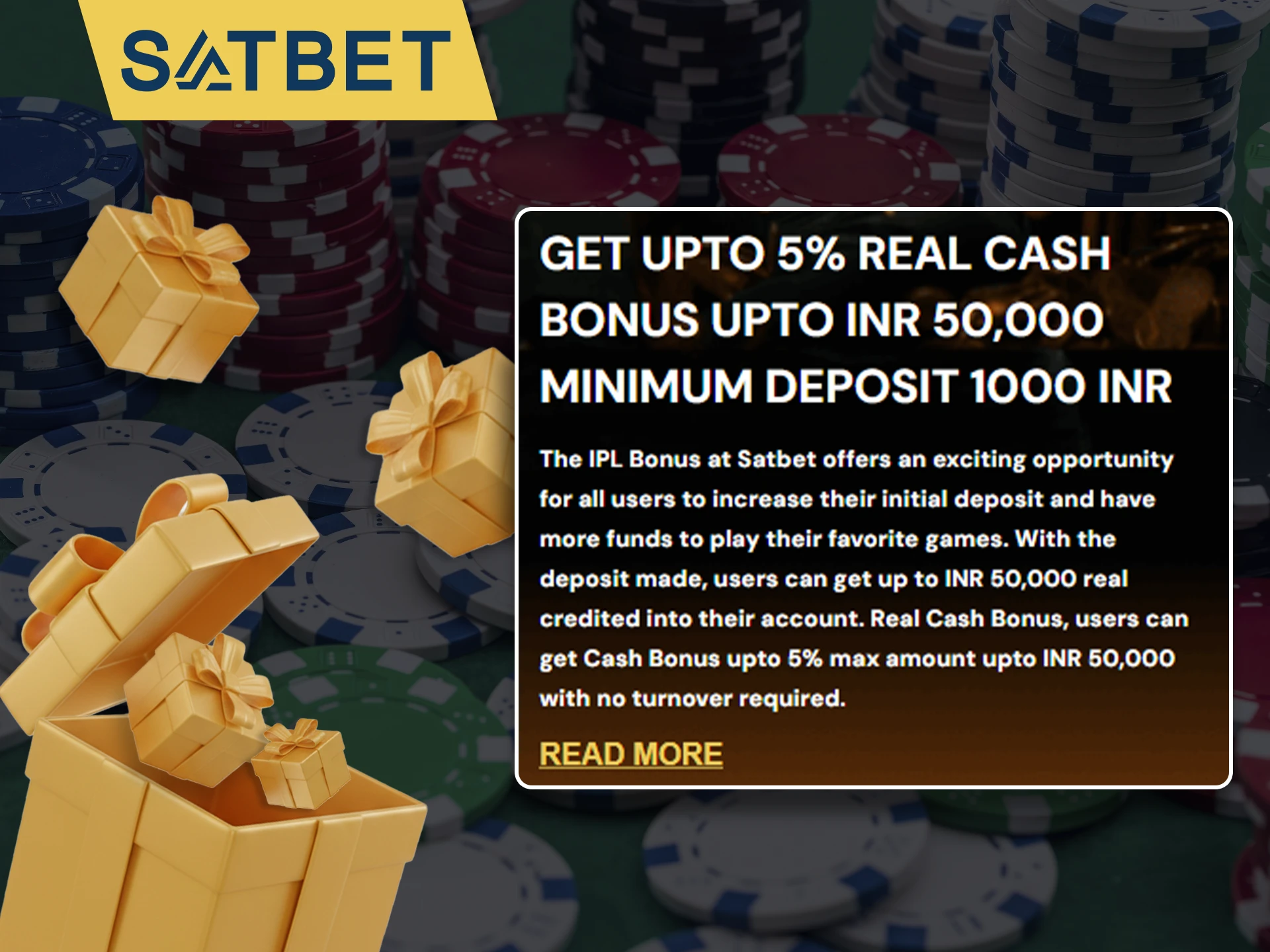 A welcome bonus is already waiting for you in Satbet.
