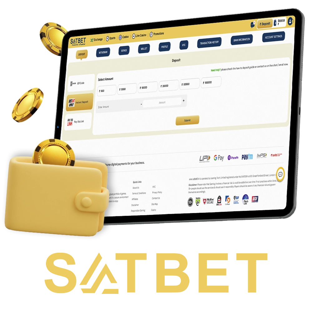 Find out how to make transactions to your Satbet personal account.