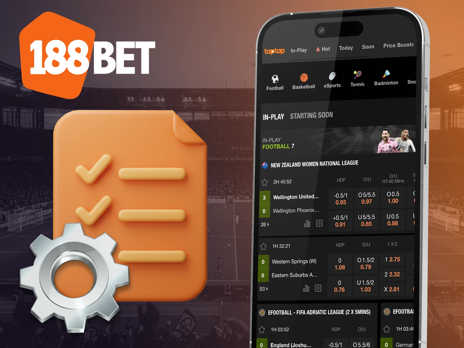 The 188bet app provides you with all the betting options you need.