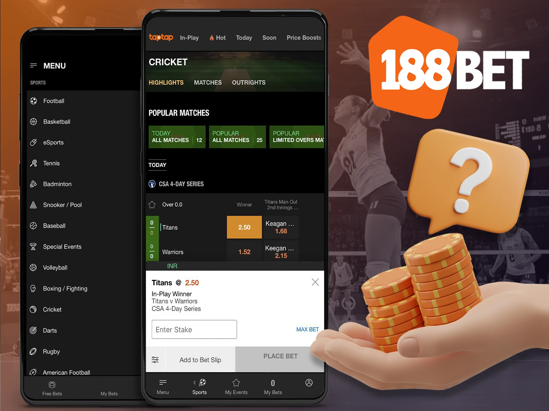 Find out how to start betting using the 188bet app.