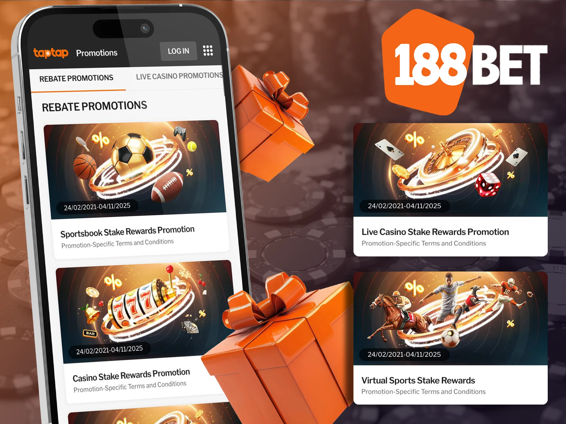 Bonuses from 188bet are already waiting for you in the app.