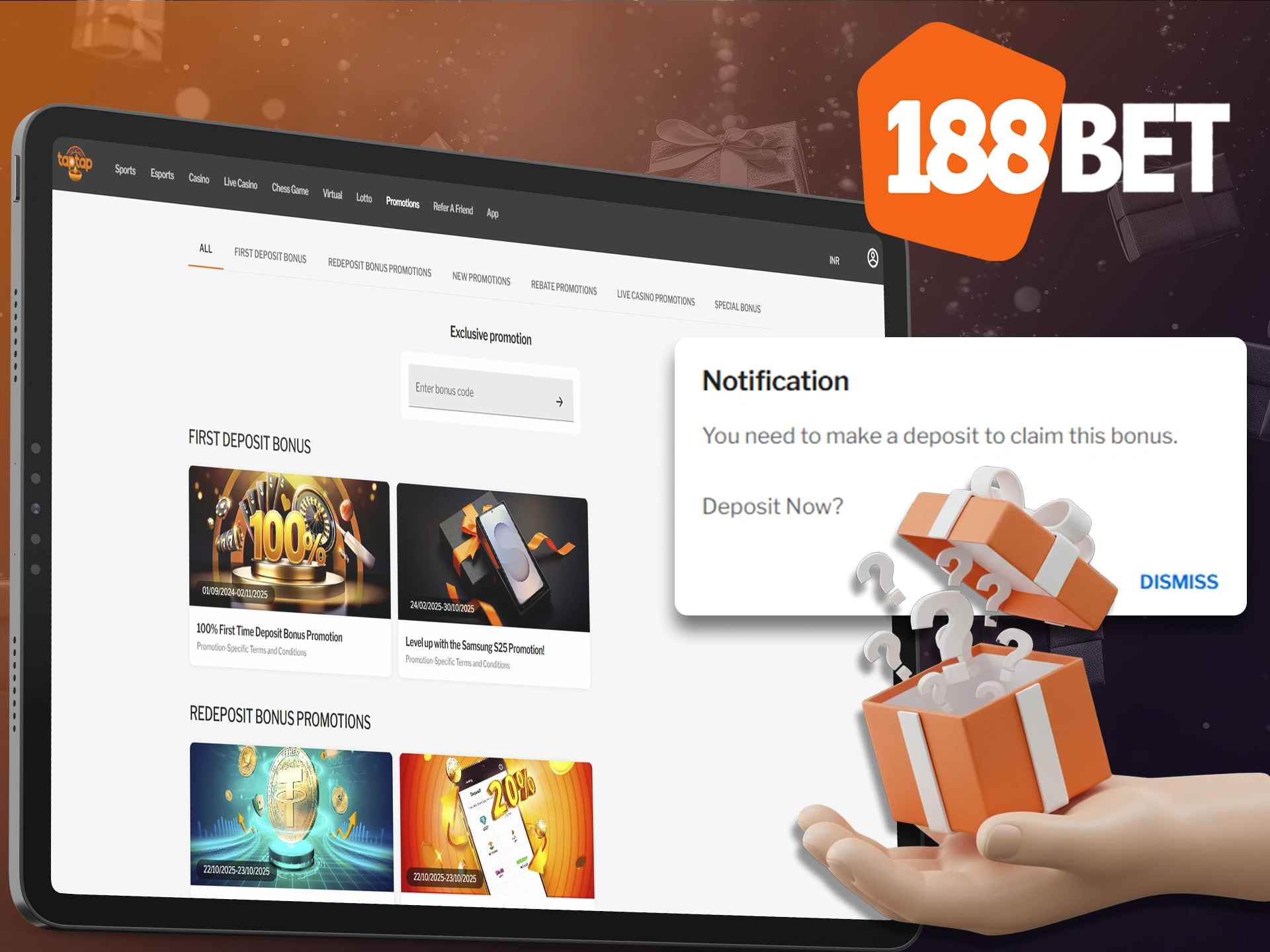 Read and get your first bonus from 188bet.