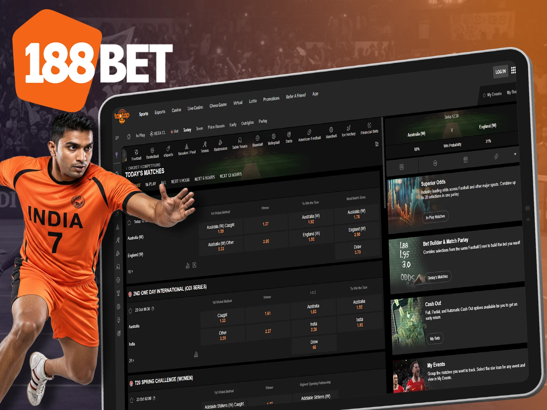 Bet on Kabaddi Champions and win big at 188bet.