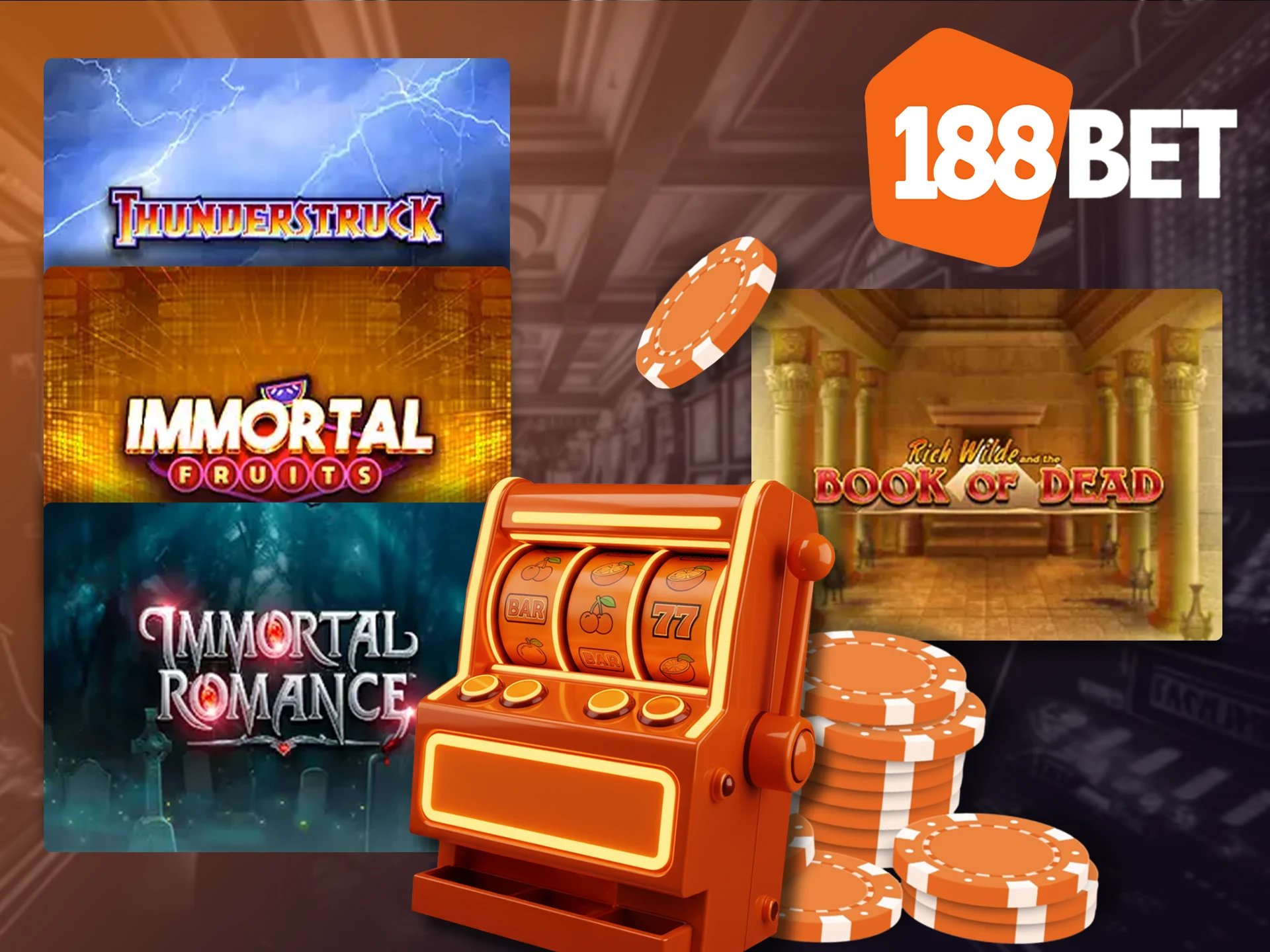 Find your favorite slot game and win with 188bet.