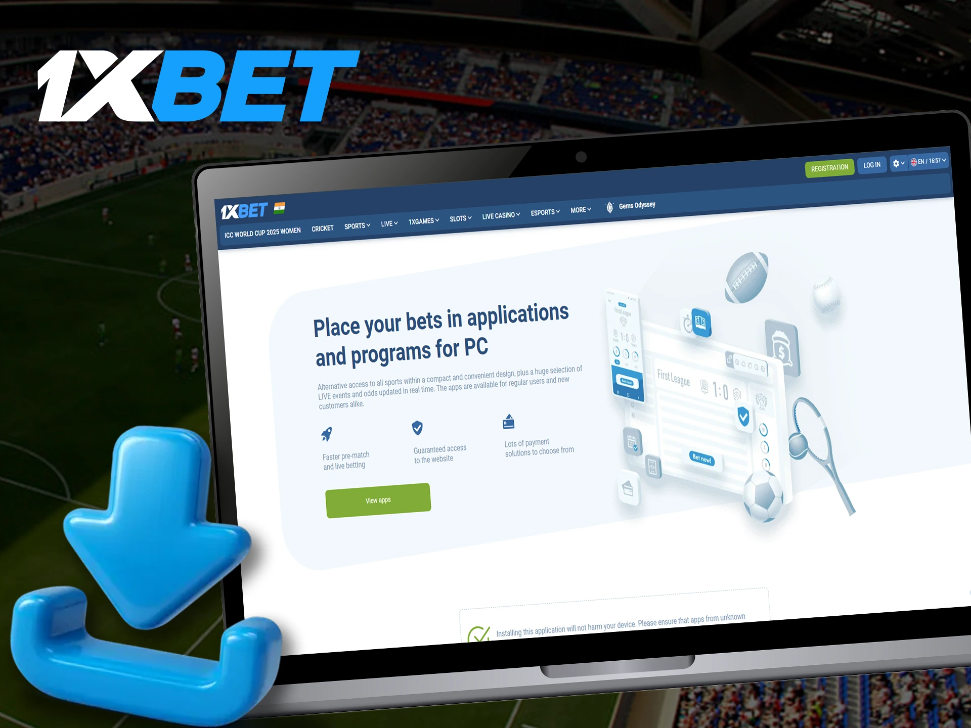 Bookmaker 1xBet offers desktop software for Windows and iOS to optimize the betting process for all our players.