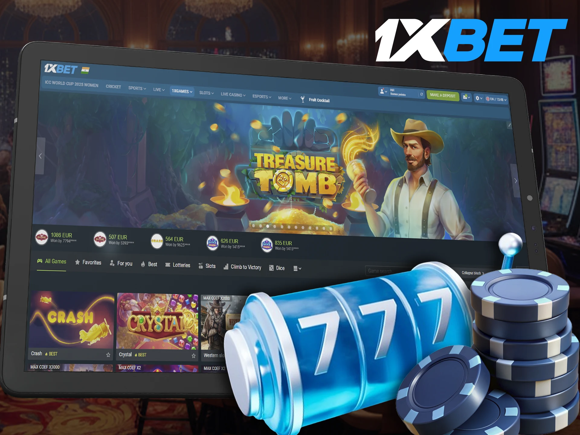 Win a big bonus on the best games and slots from 1xBet Casino.