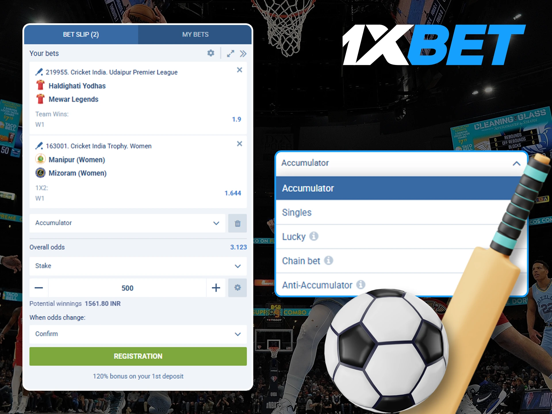 Find out about the available bet types at bookmaker 1xBet.