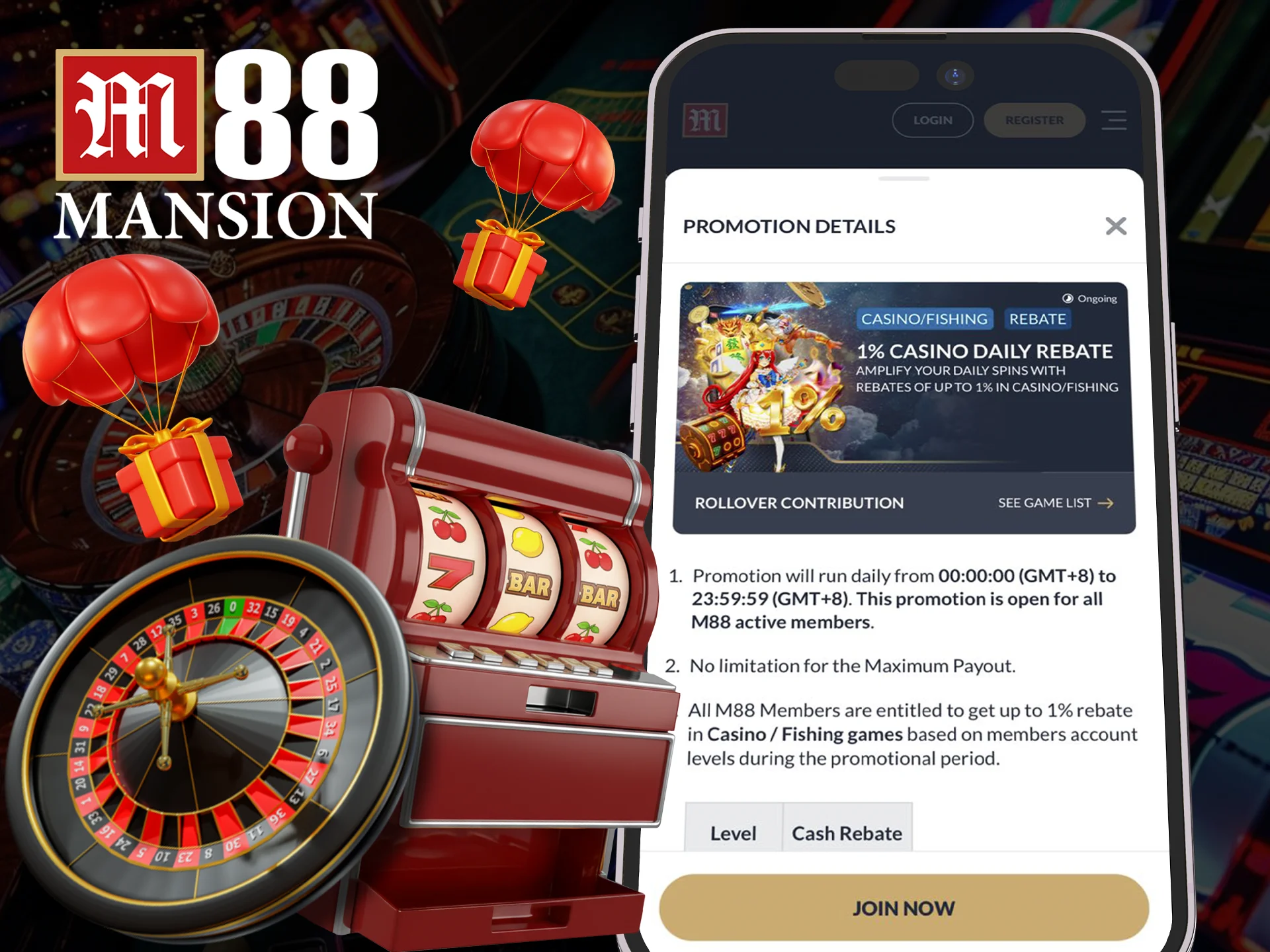 Place a winning bet with the M88 casino bonus in the app.
