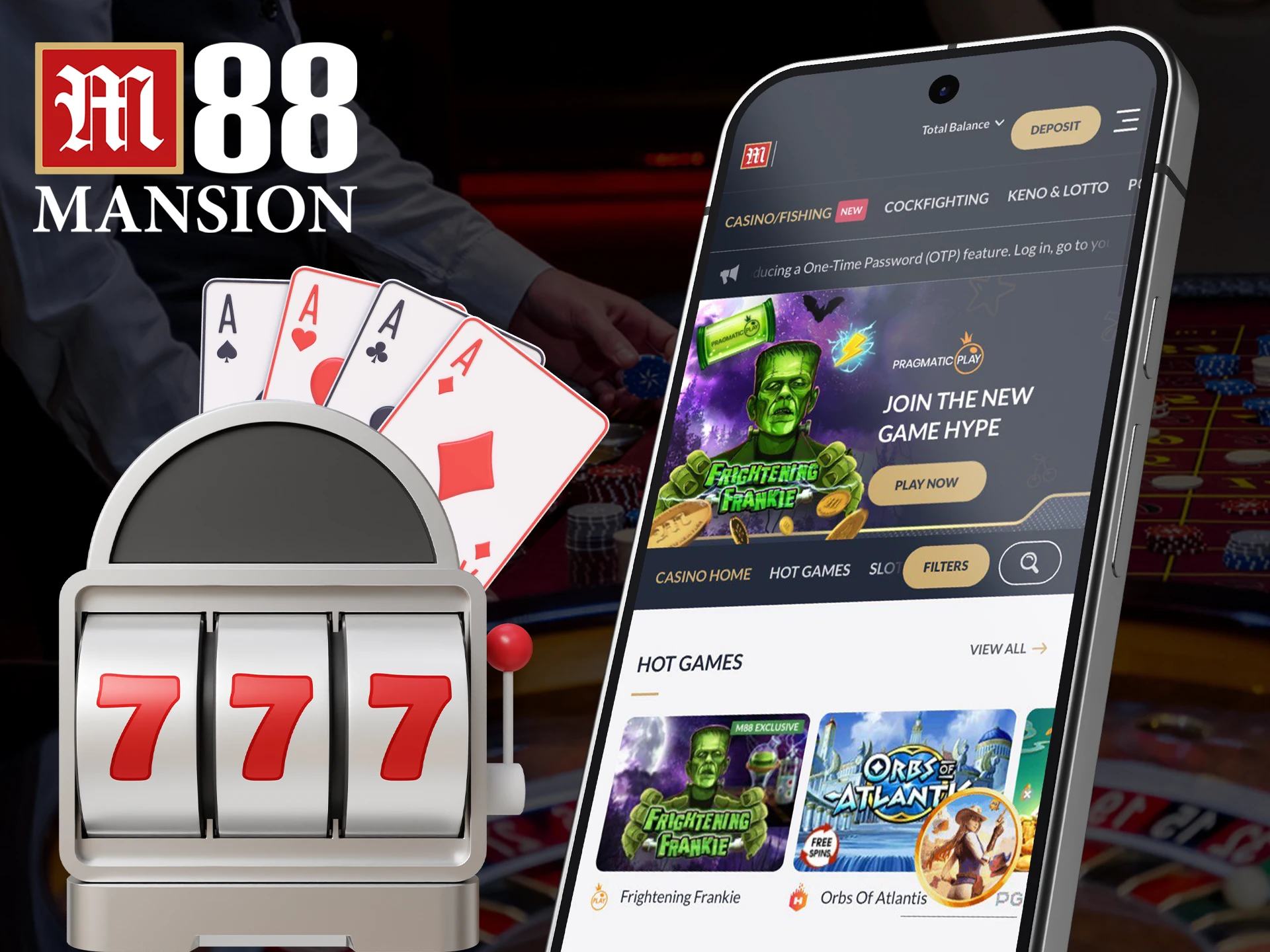 Luck awaits you when betting on casino games in the M88 app.