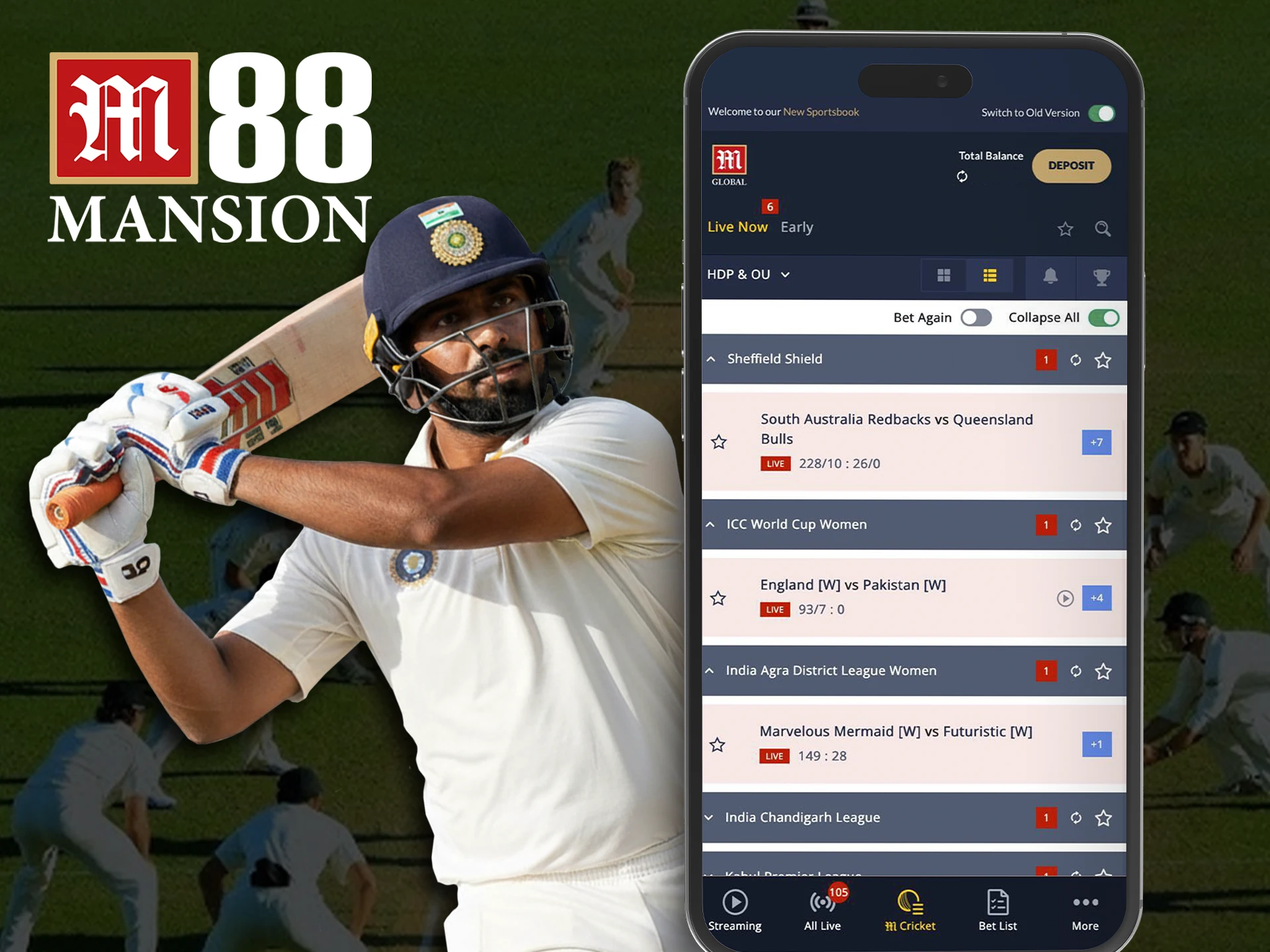 Predict the outcome of cricket matches with the M88 app.