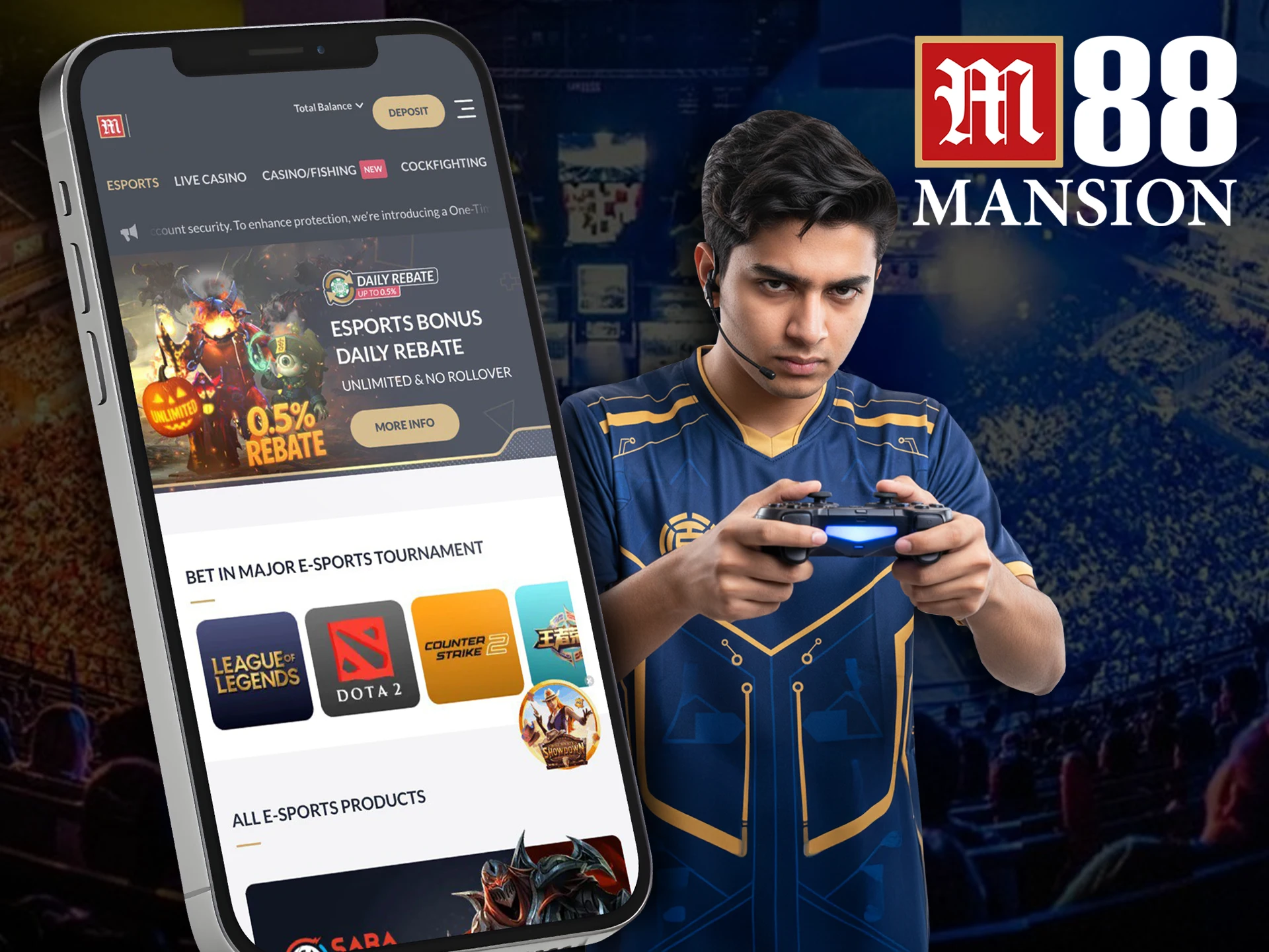 Place bets on a team or game to win in the esports section of the M88 app.