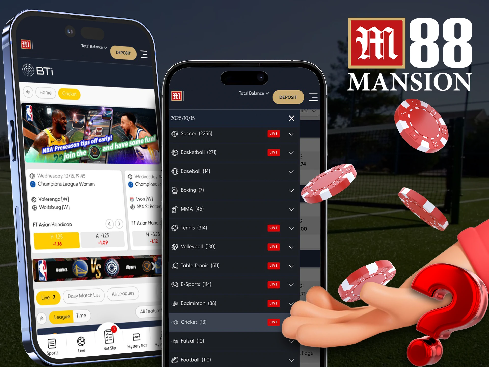 Follow the steps below to start betting on the M88 app.