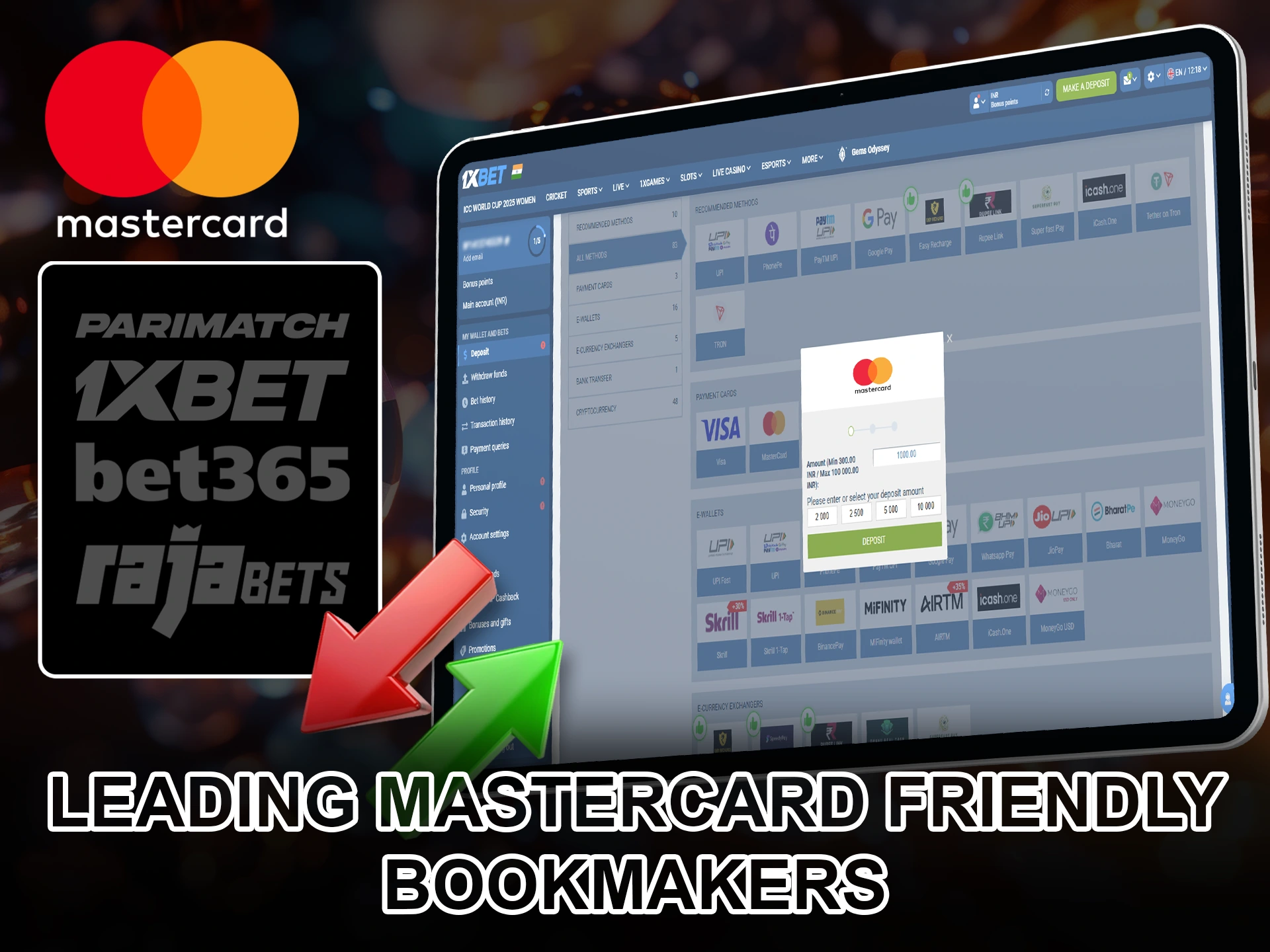 Find out about bookmakers that work with Mastercard.
