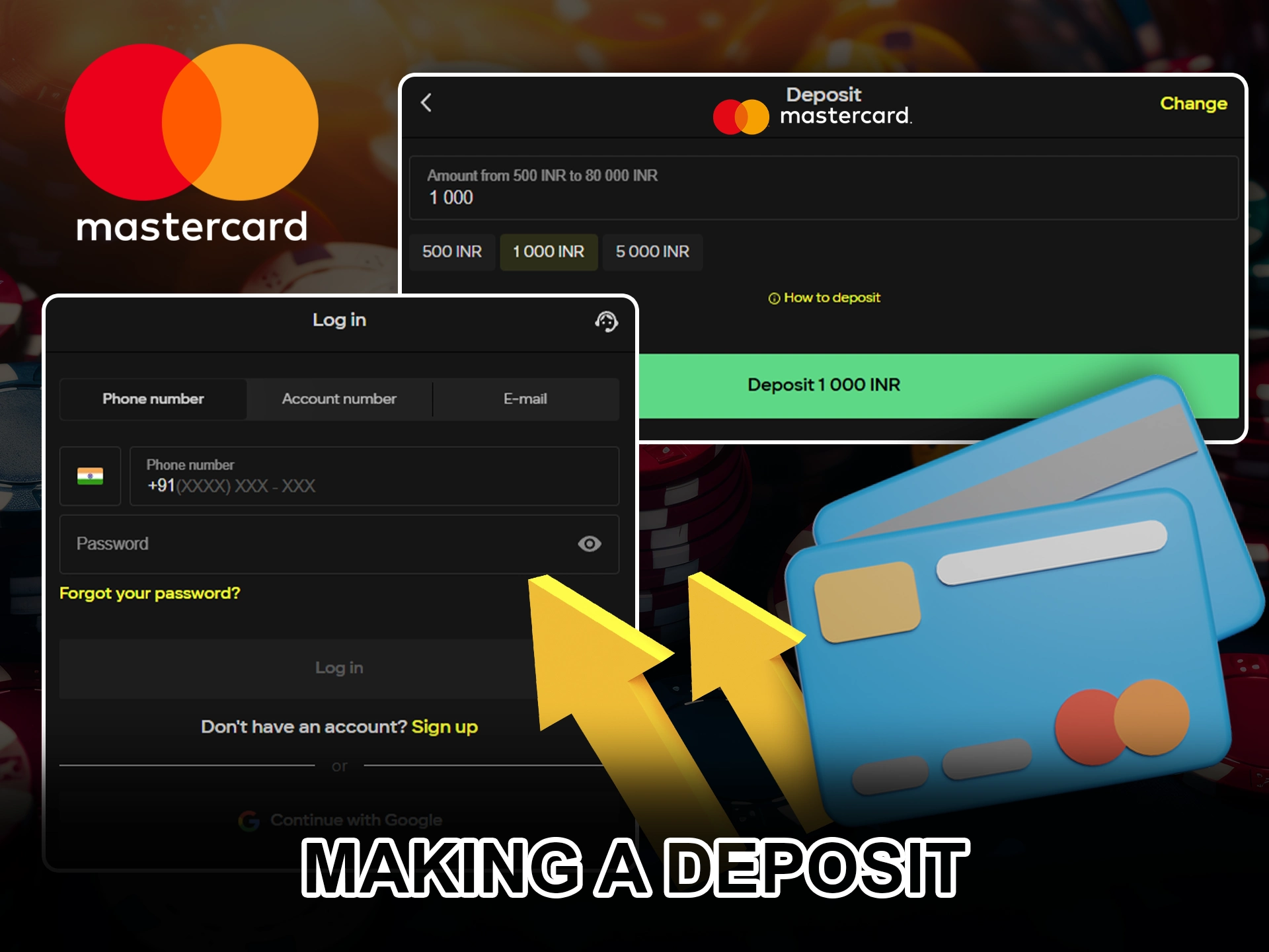 Use your Master?ard to fund your betting account.