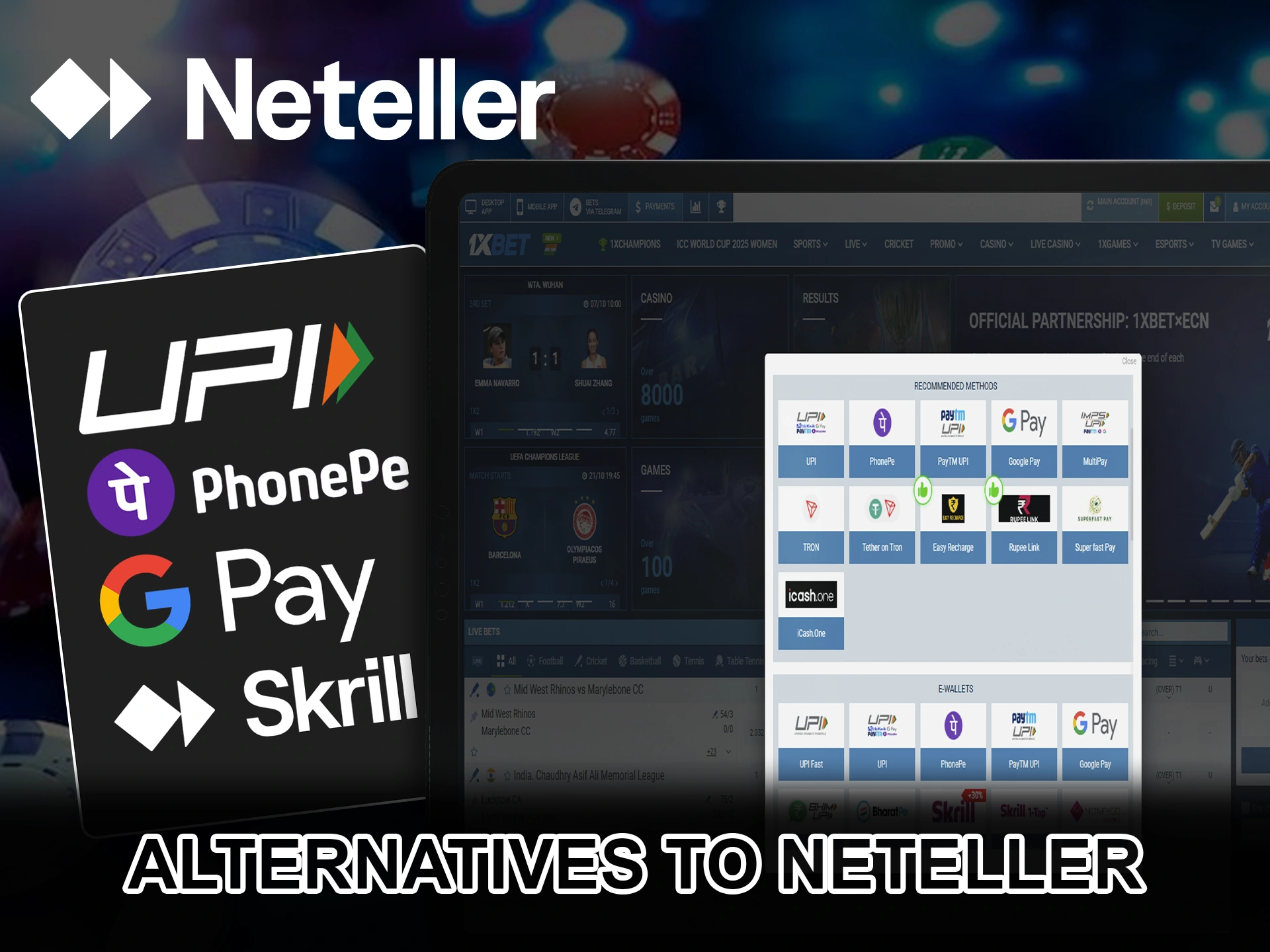 Use alternative deposit methods if you don't have Neteller.