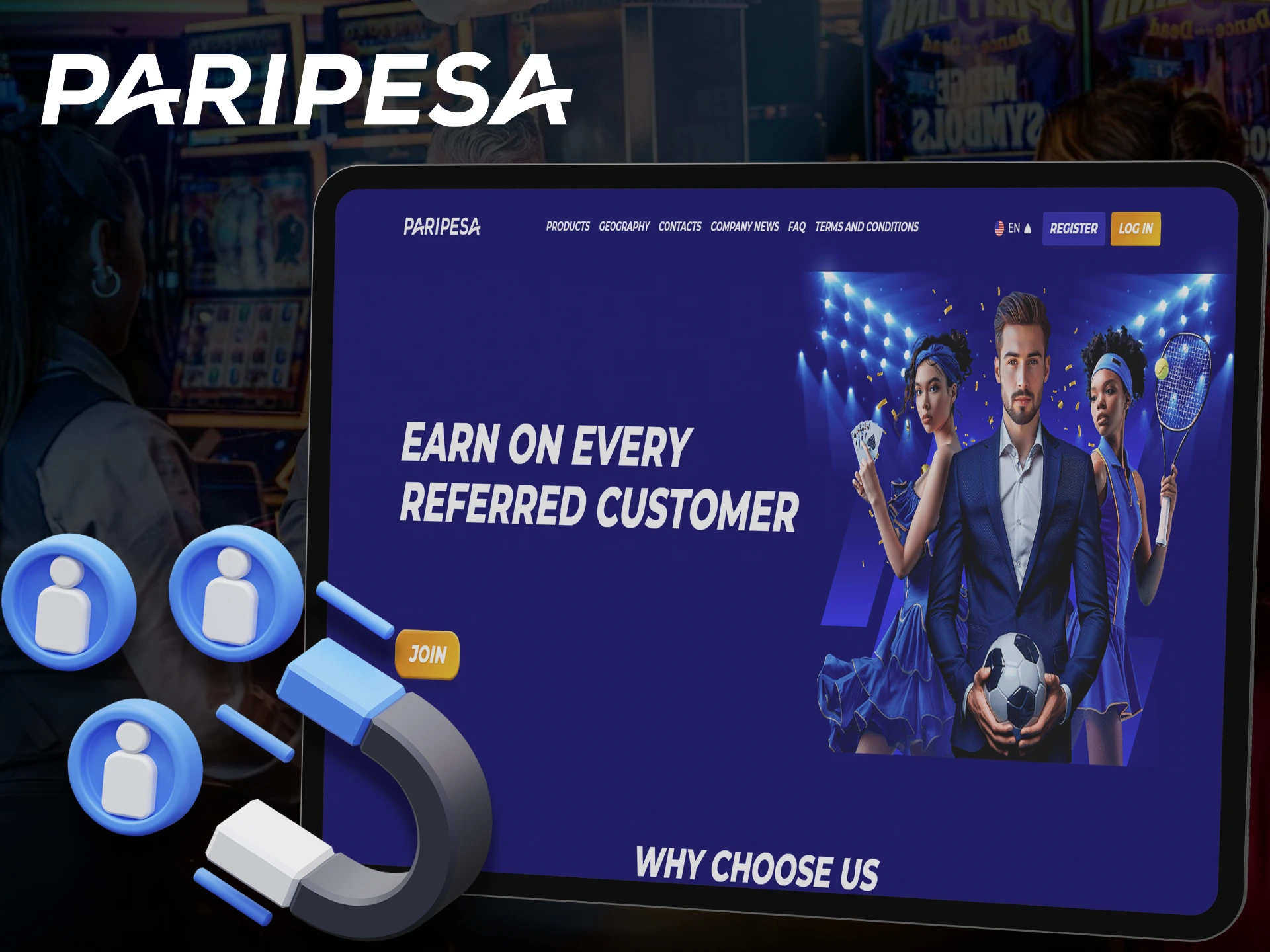 Join the affiliate program and earn money at Paripesa.