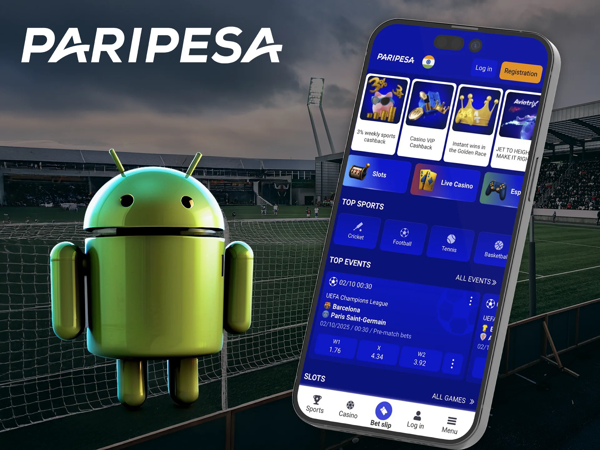 Place your bets anytime with the Paripesa Android app.